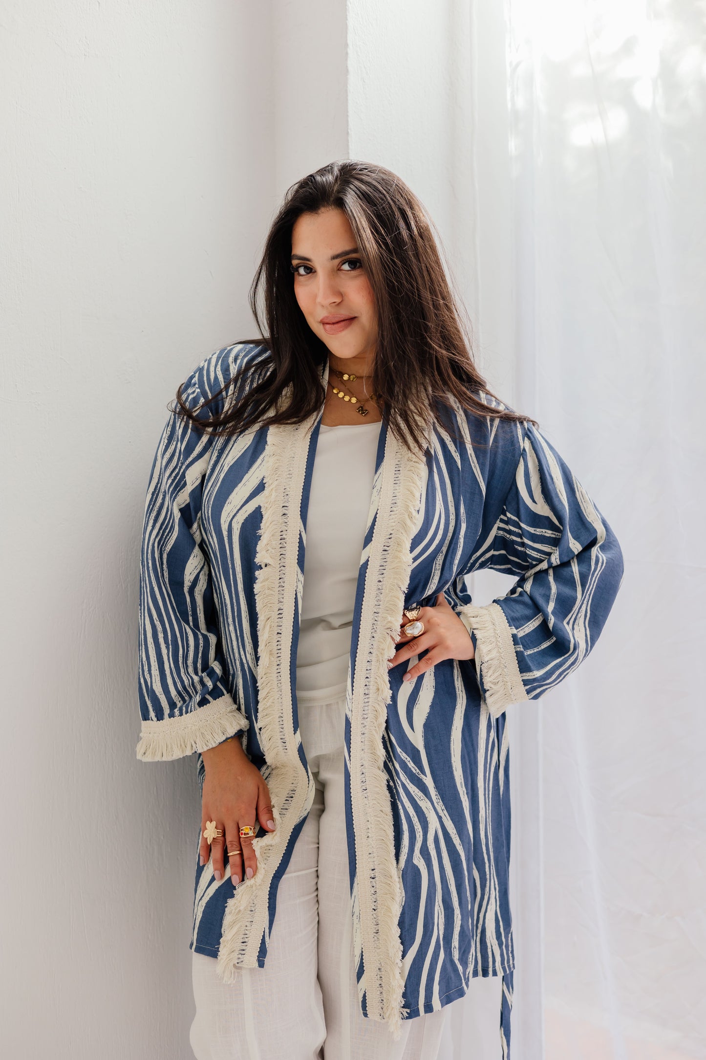 Oia Haze kimono in blue