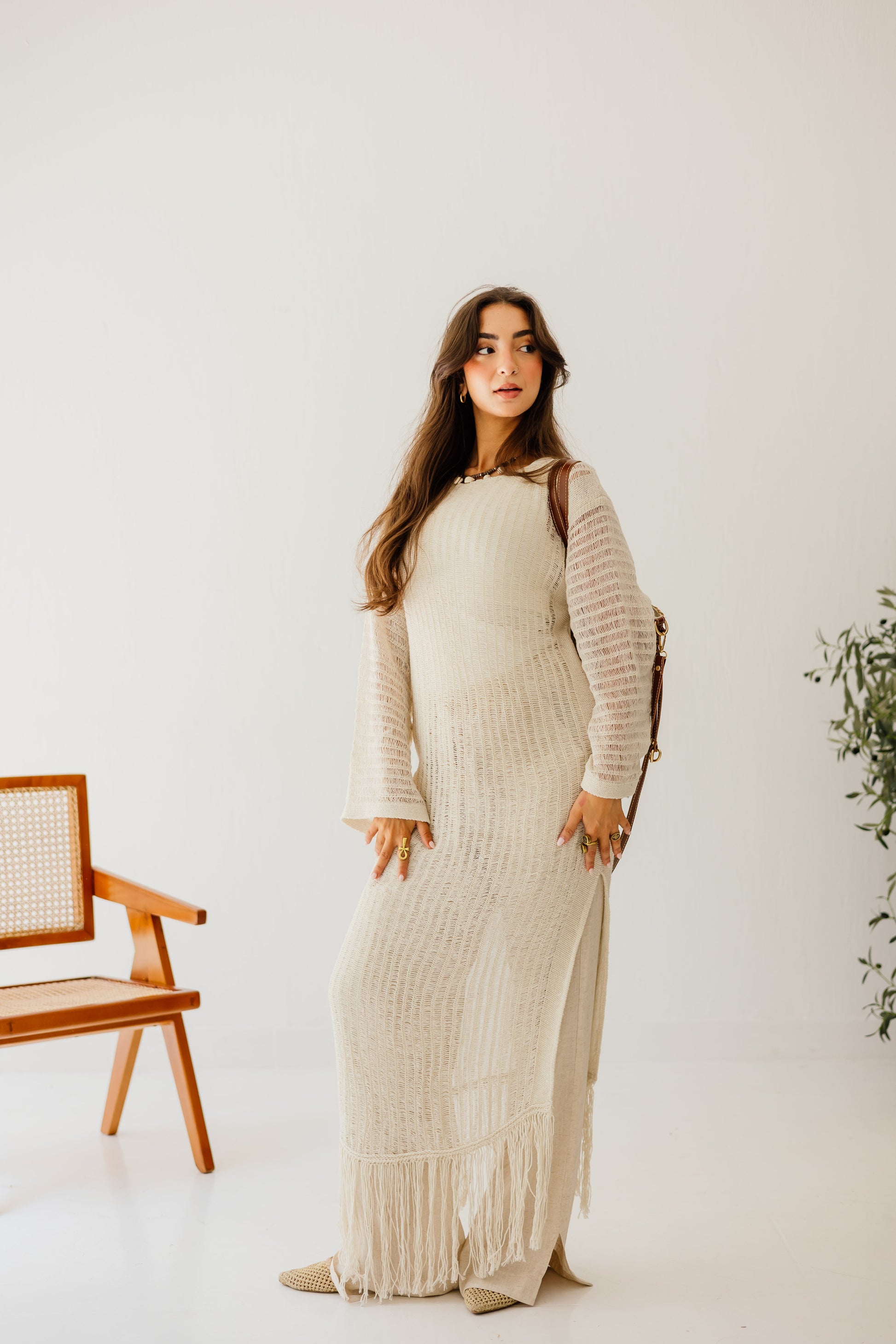 boho crochet dress Pattern wear as a beach cover up over a bikini or wear it over a gorgeous silk full length slip for your wedding Boho Crochet Dress in Oat