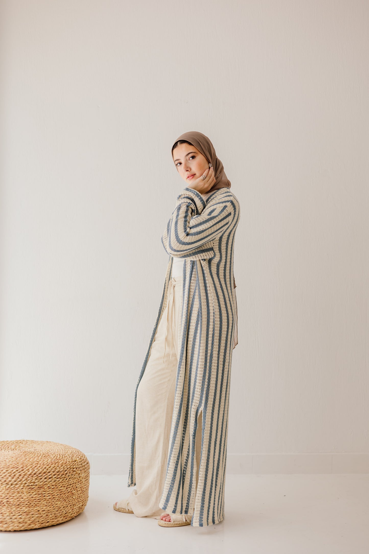 Blue Mist Striped Cardigan
