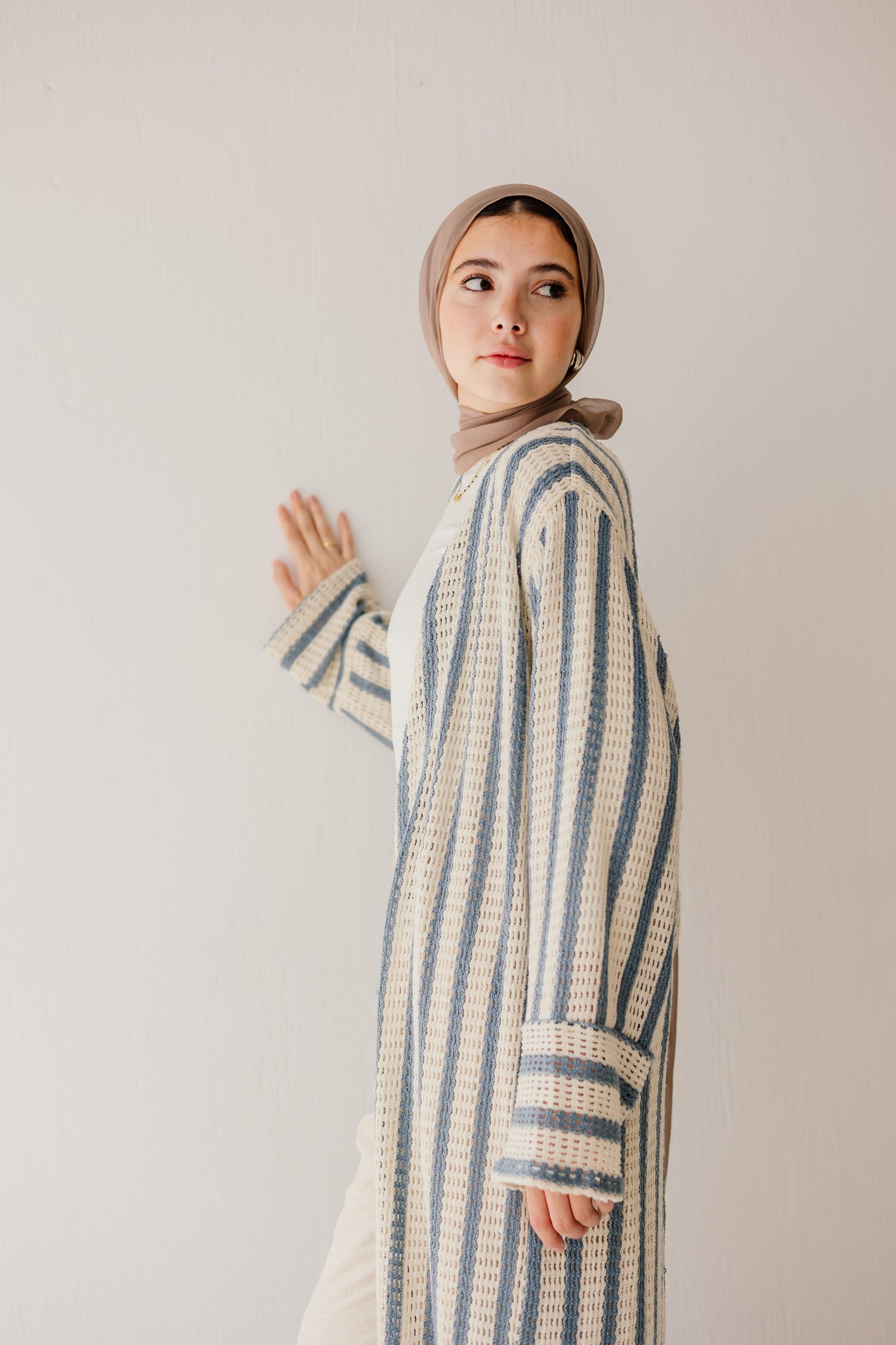 Blue Mist Striped Cardigan