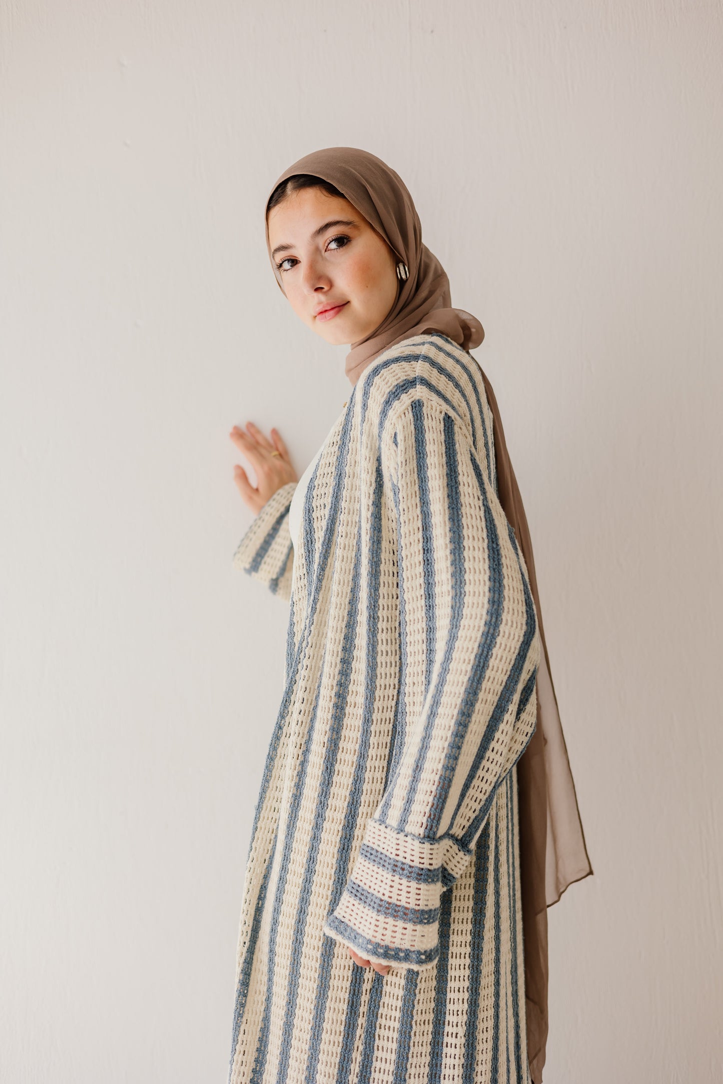 Blue Mist Striped Cardigan