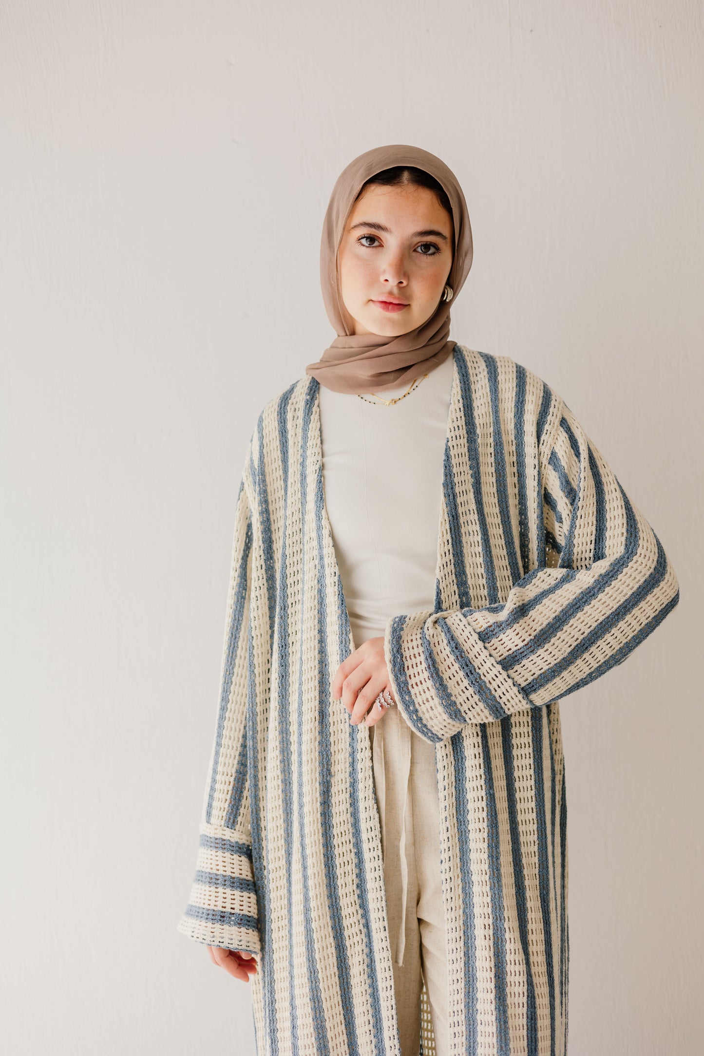 Blue Mist Striped Cardigan