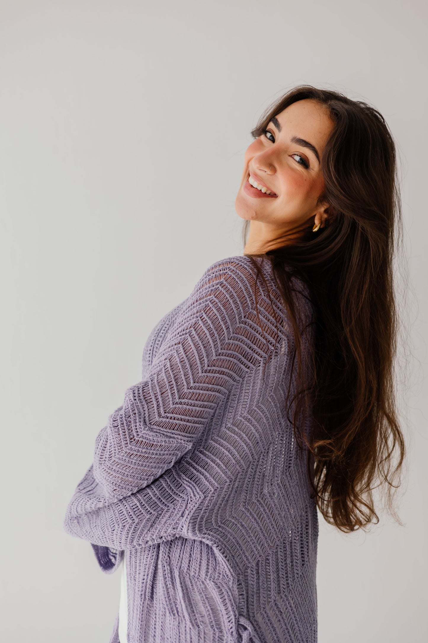 KnotWave Cardigan in Lavender