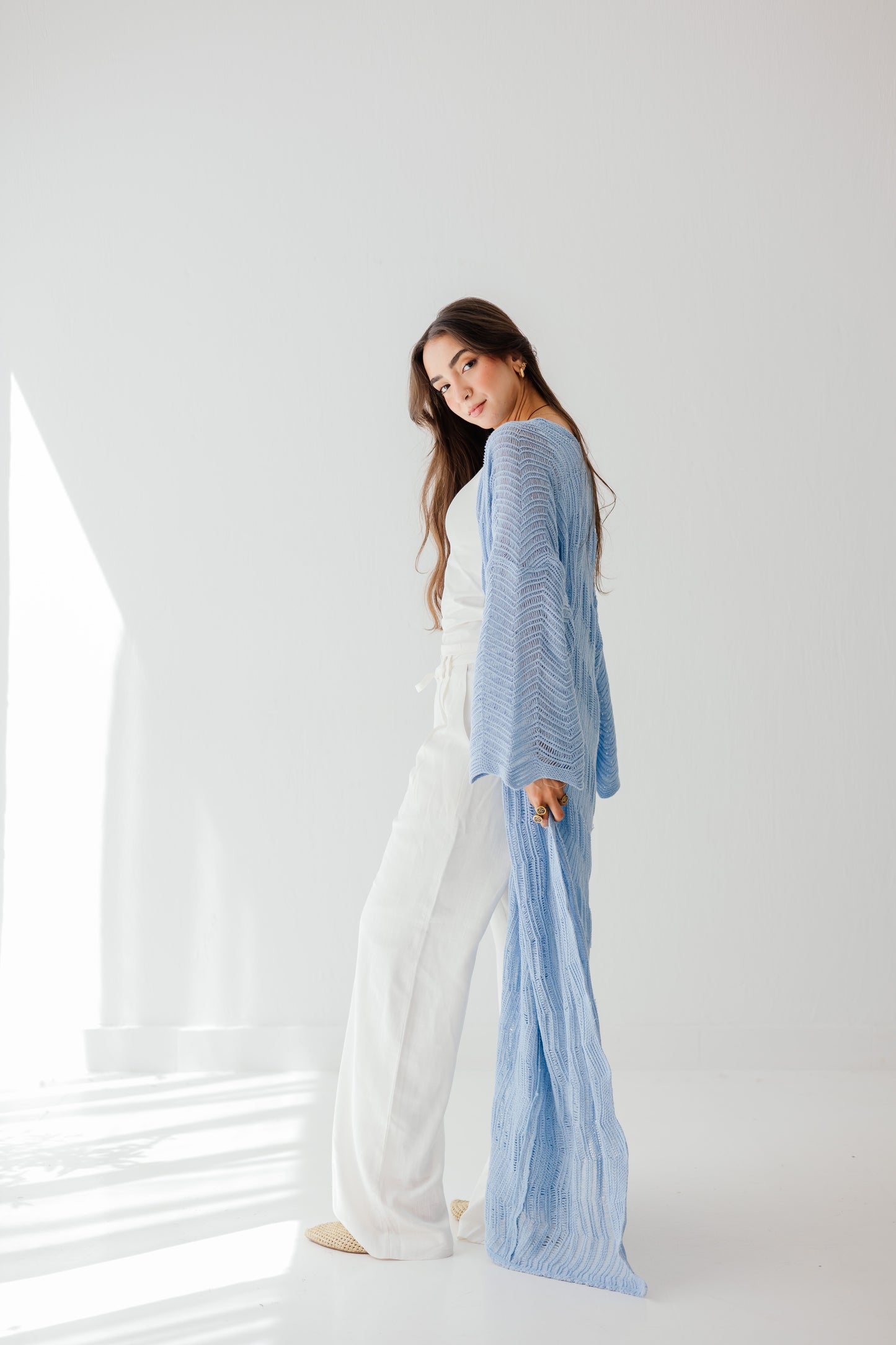 KnotWave Cardigan in Baby blue