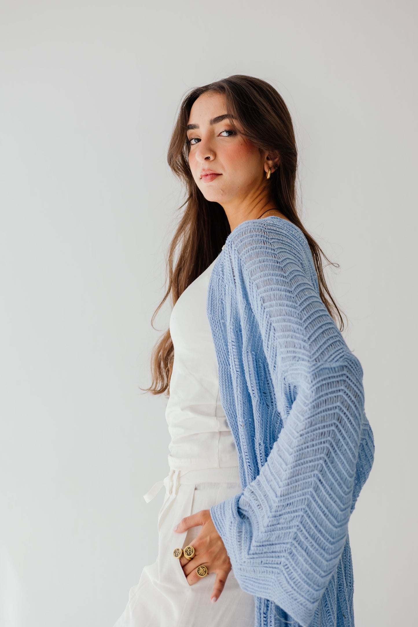 KnotWave Cardigan in Baby blue