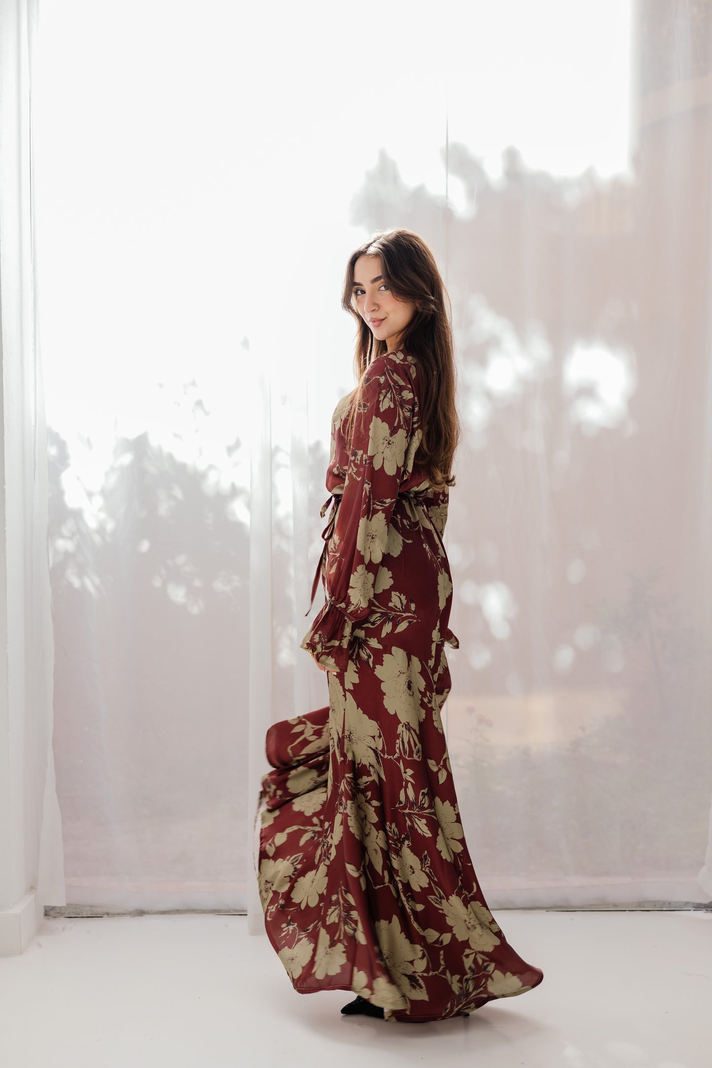 Roselle Dress in Deep Berry