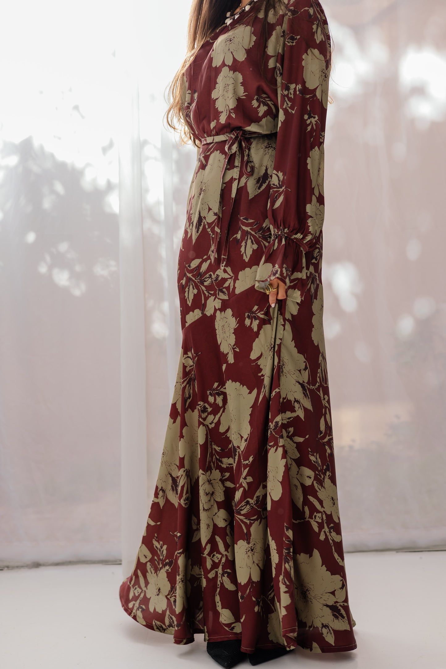 Roselle Dress in Deep Berry