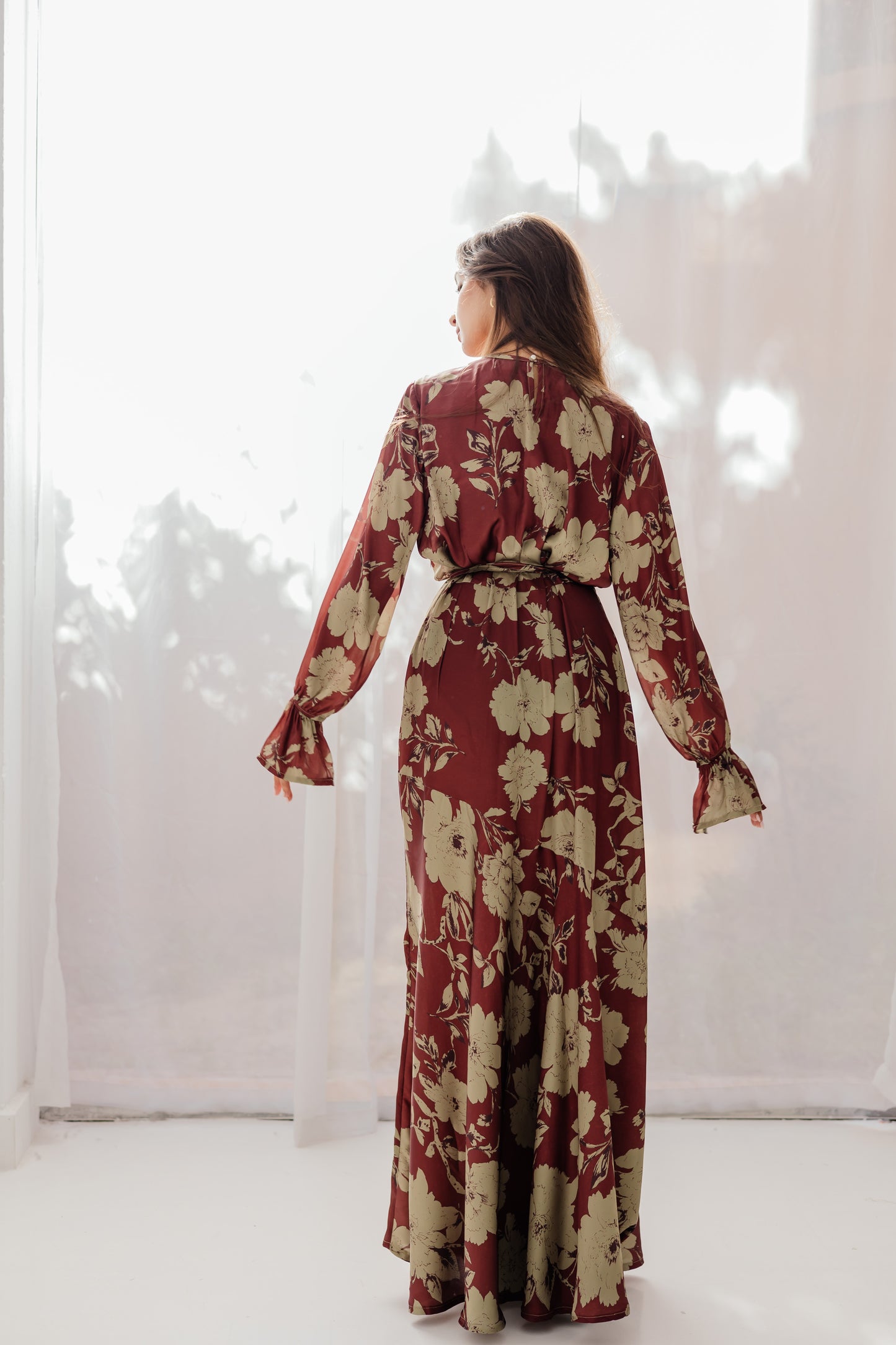 Roselle Dress in Deep Berry