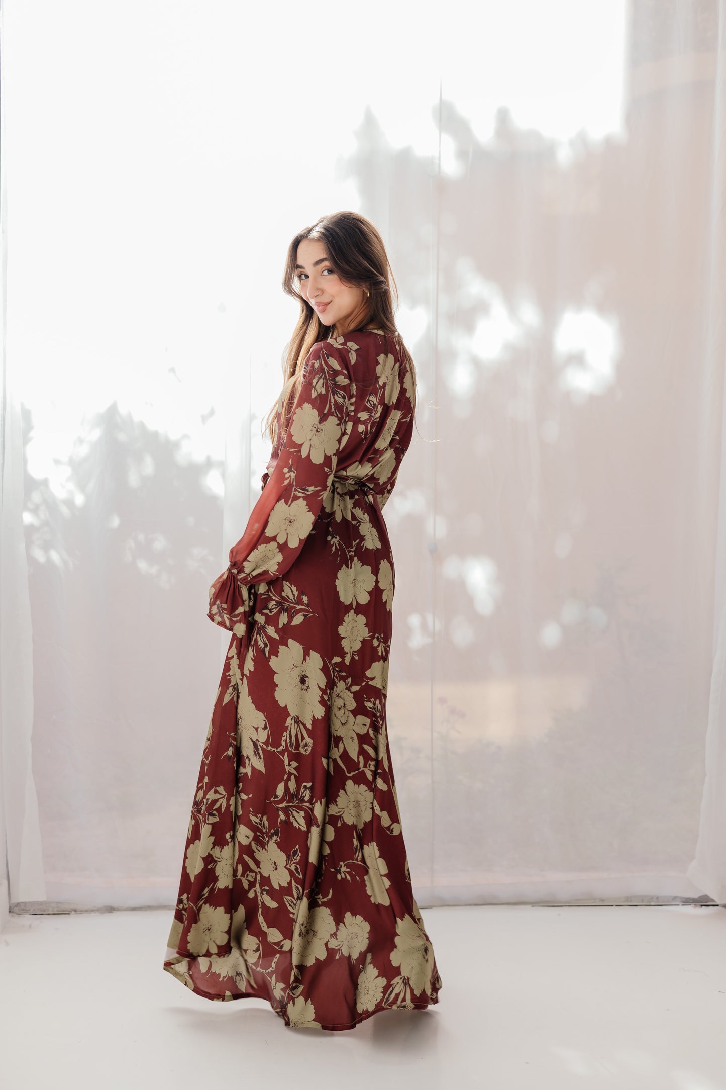 Roselle Dress in Deep Berry