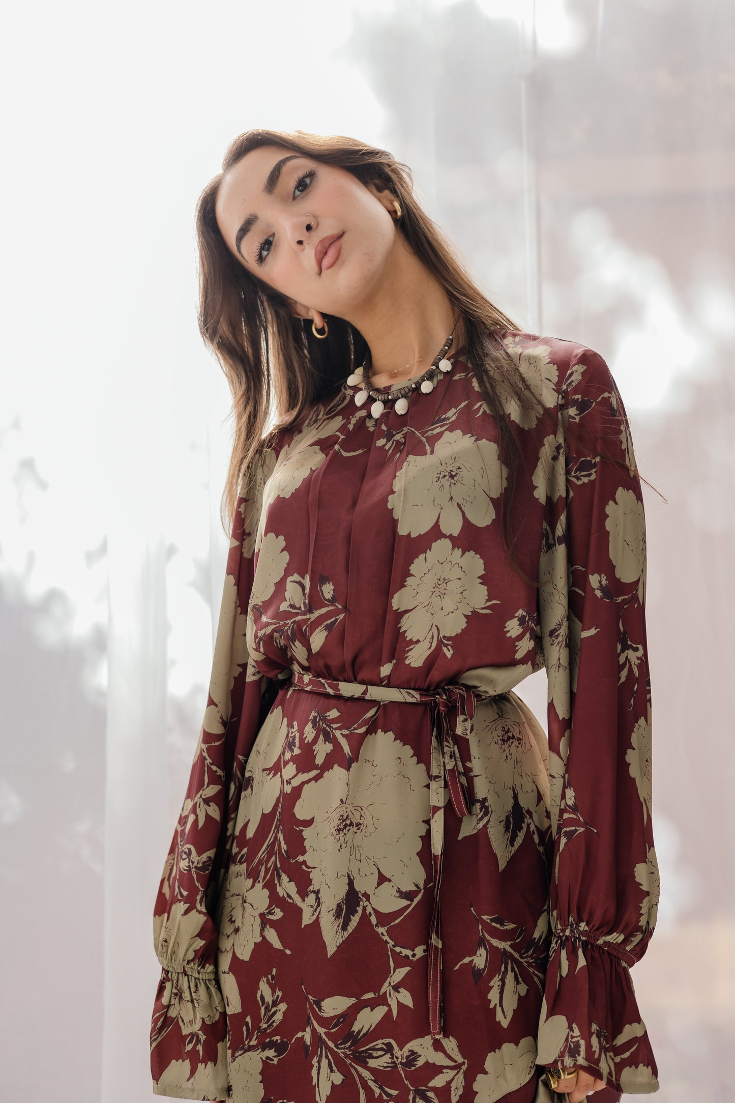 Roselle Dress in Deep Berry