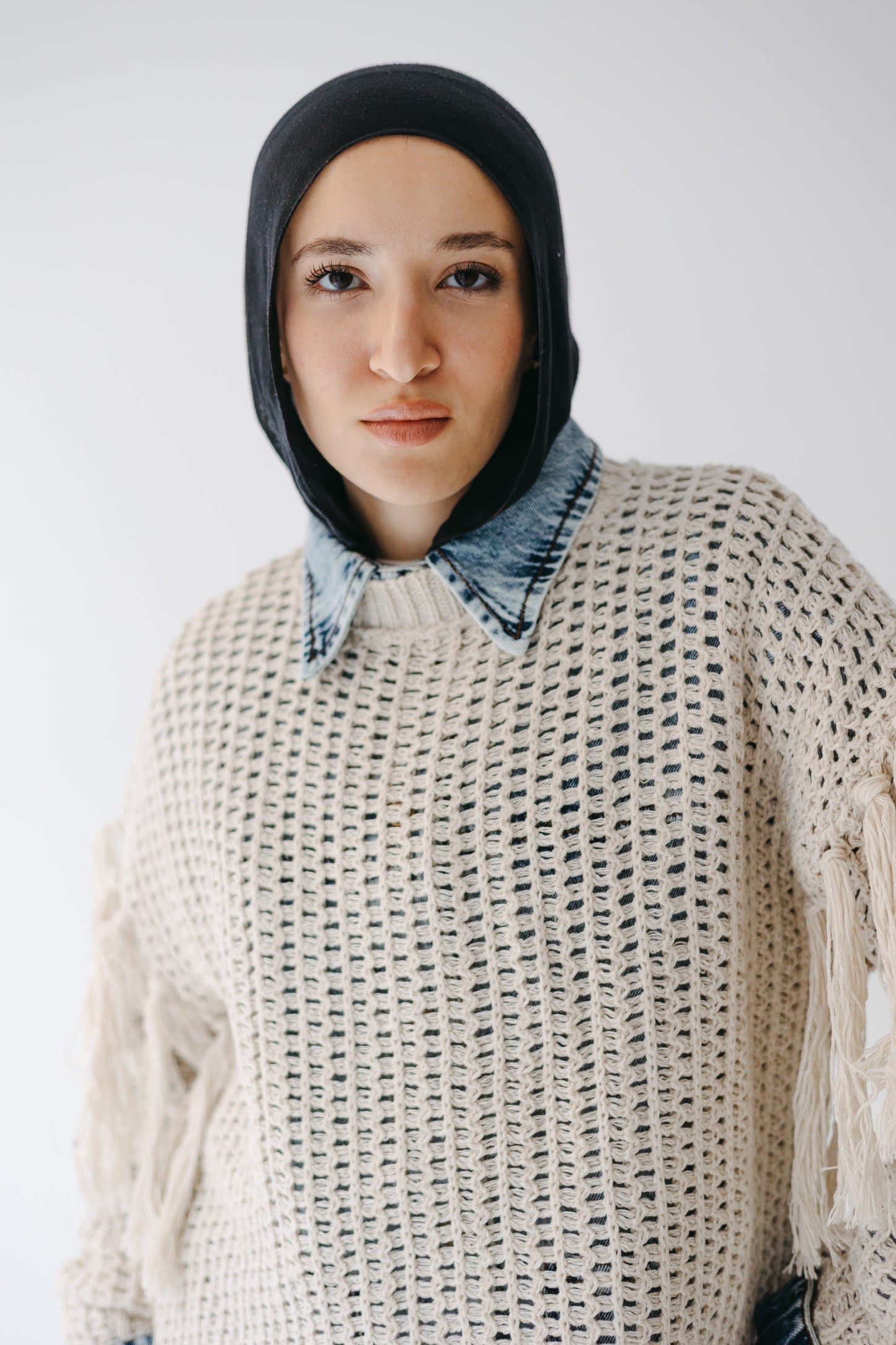 The Fringed Flow Knit in Cream