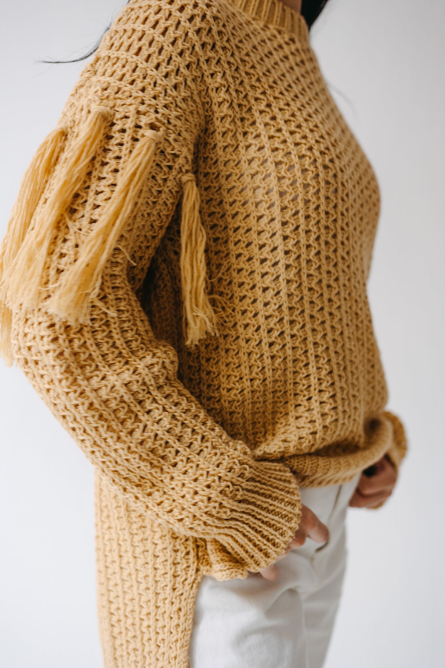 The Fringed Flow Knit in Honey