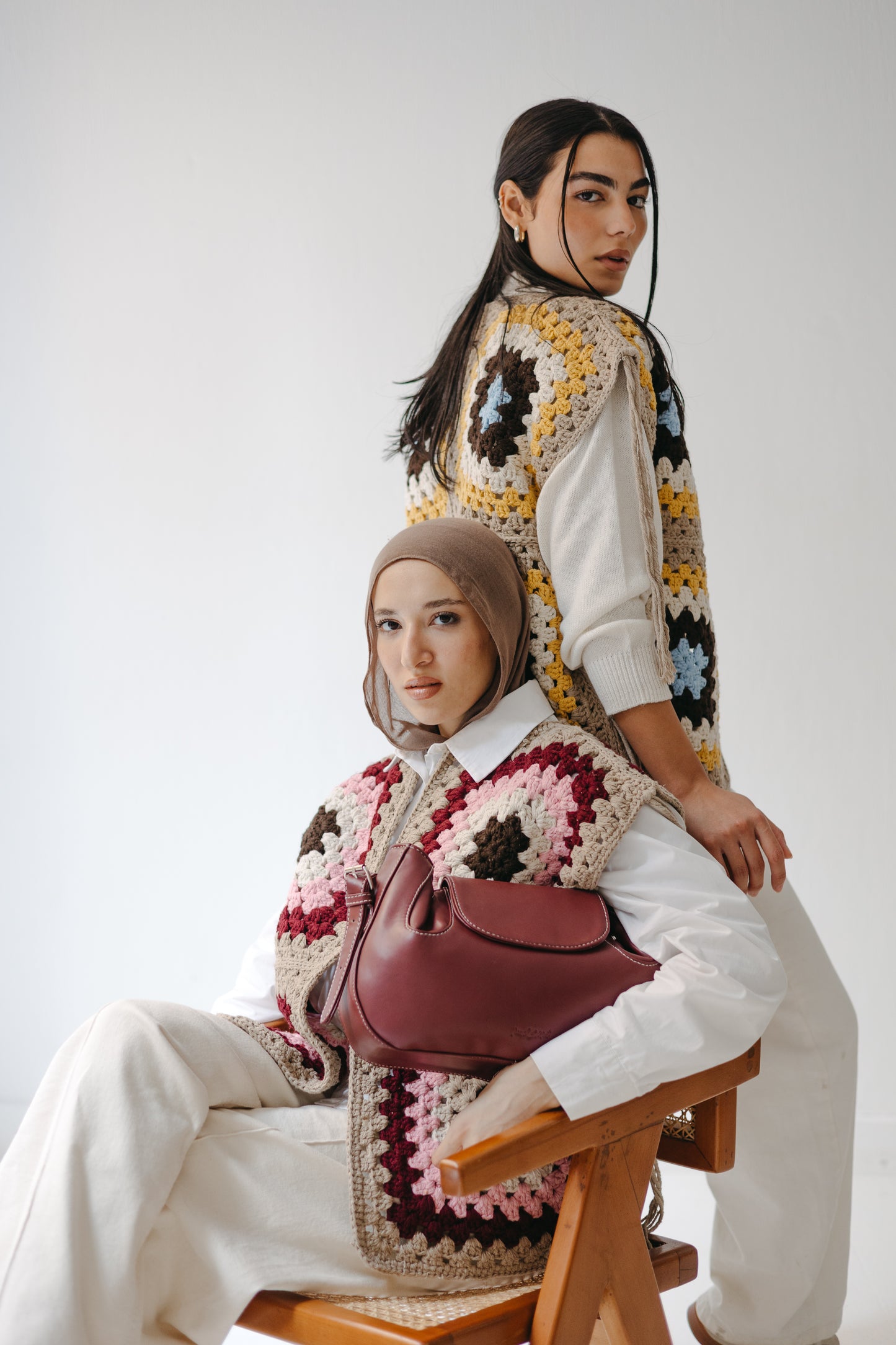 The Mosaic Vest in Burgundy