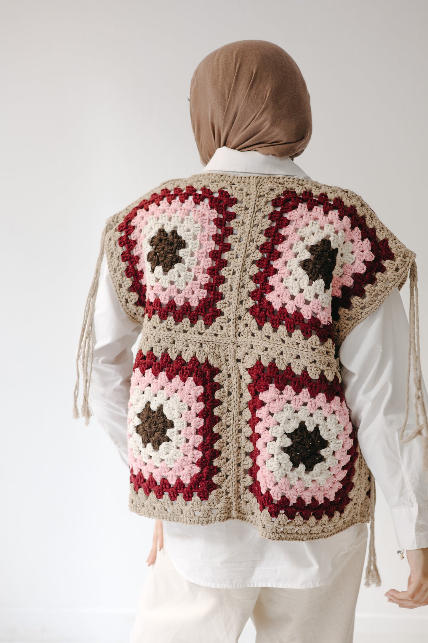 The Mosaic Vest in Burgundy