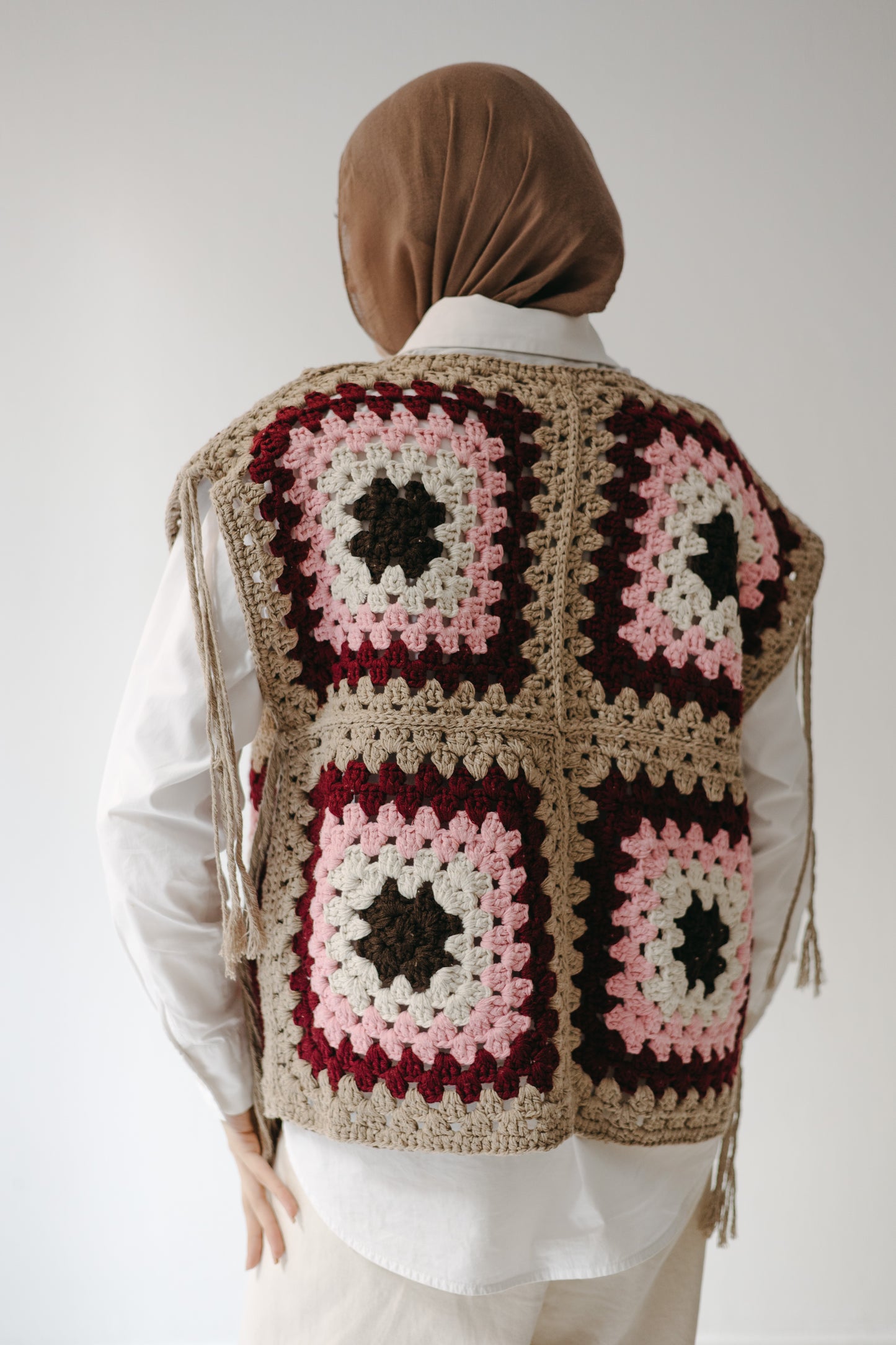 The Mosaic Vest in Burgundy