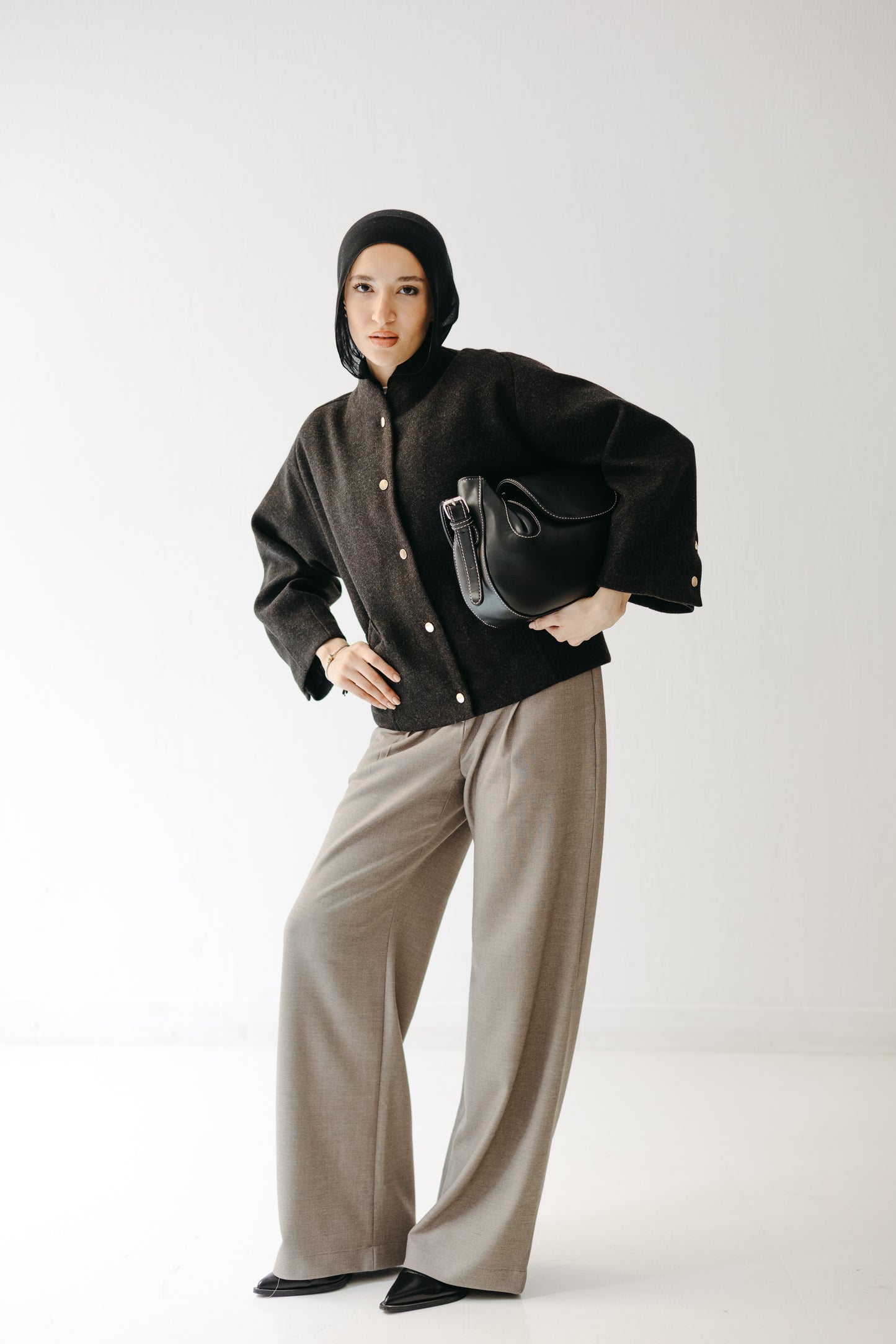 The Odette Jacket in Charcoal