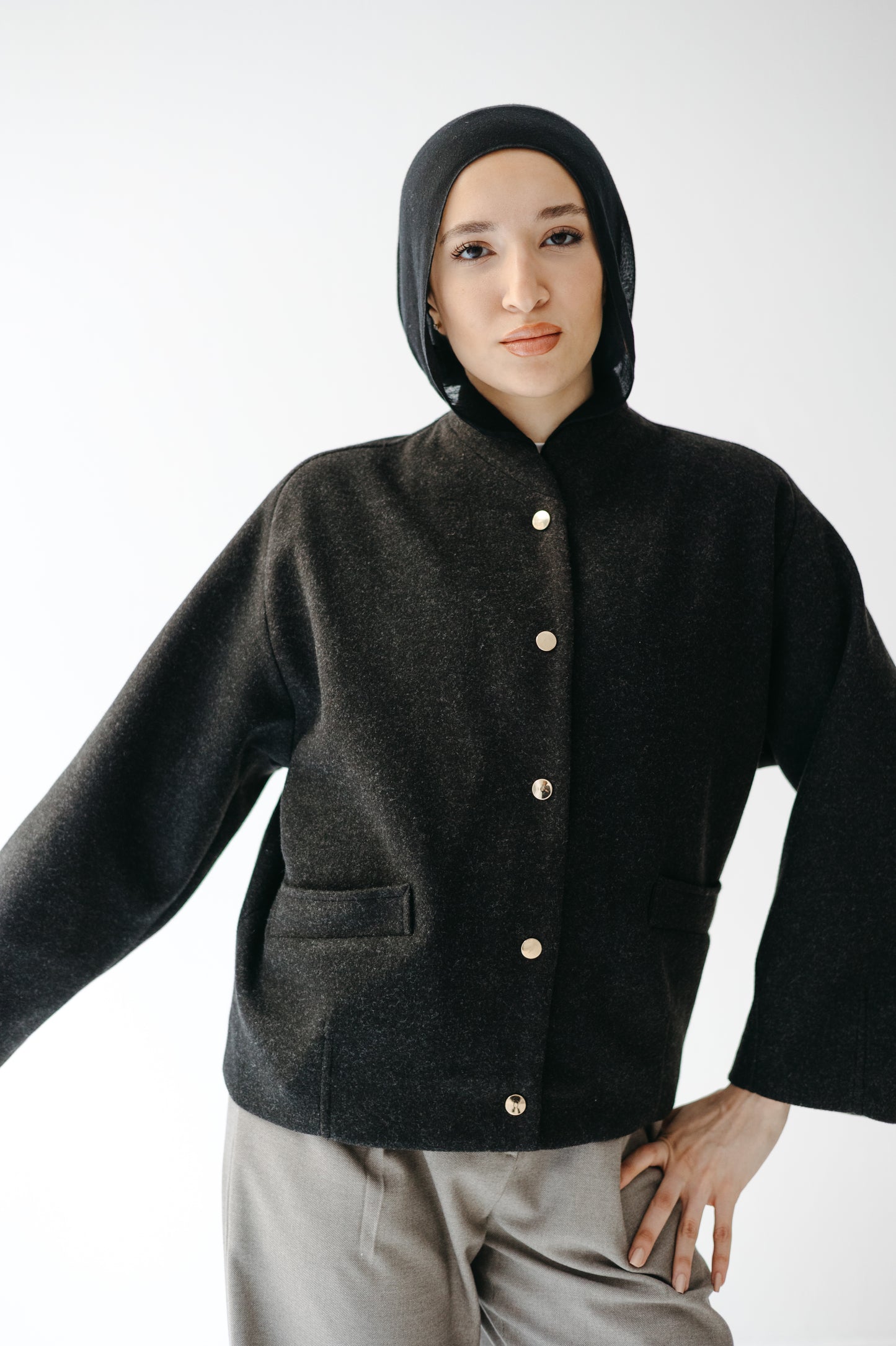 The Odette Jacket in Charcoal