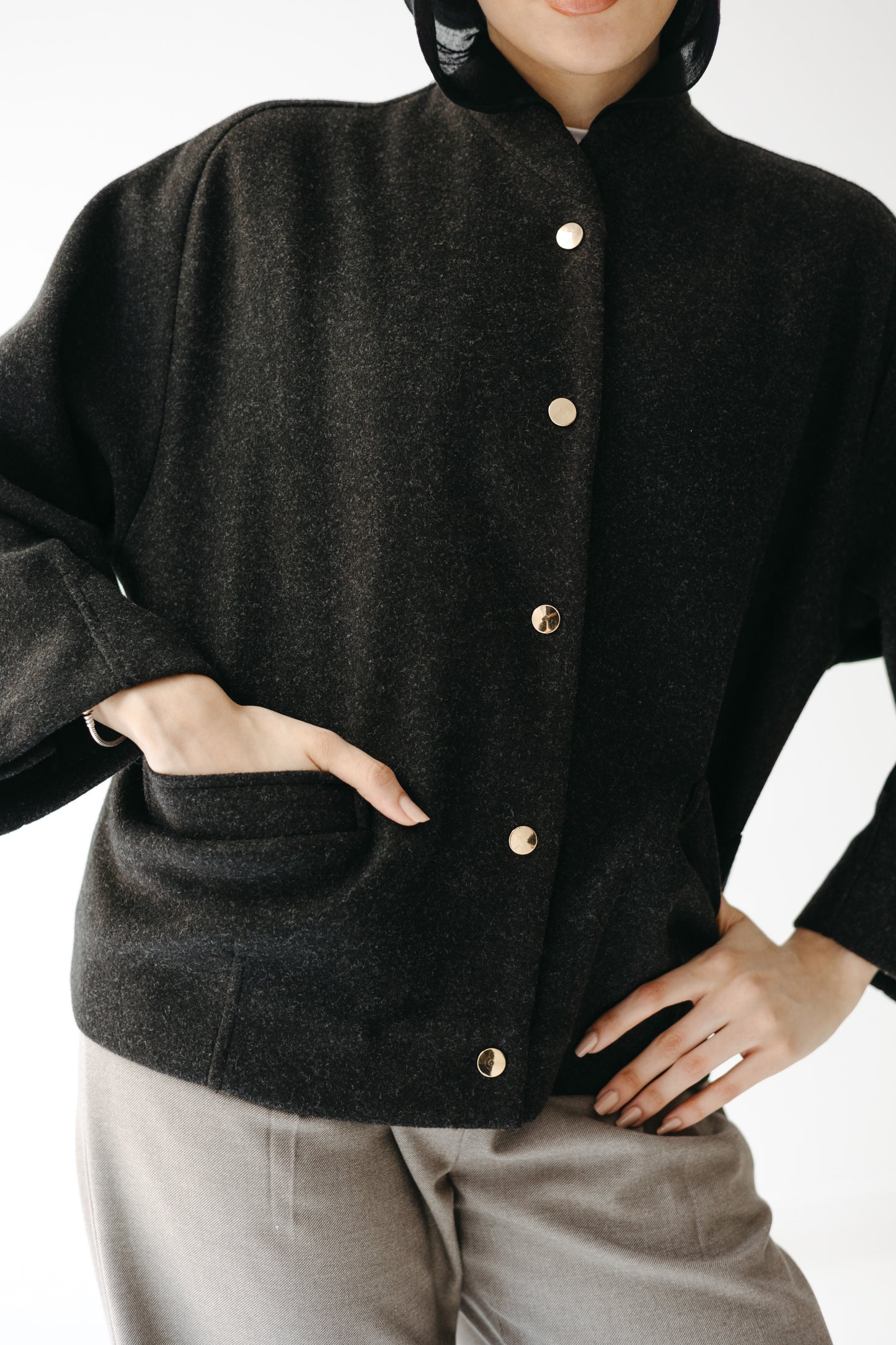 The Odette Jacket in Charcoal