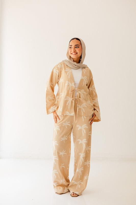 Palma Embroidery Set in Beige