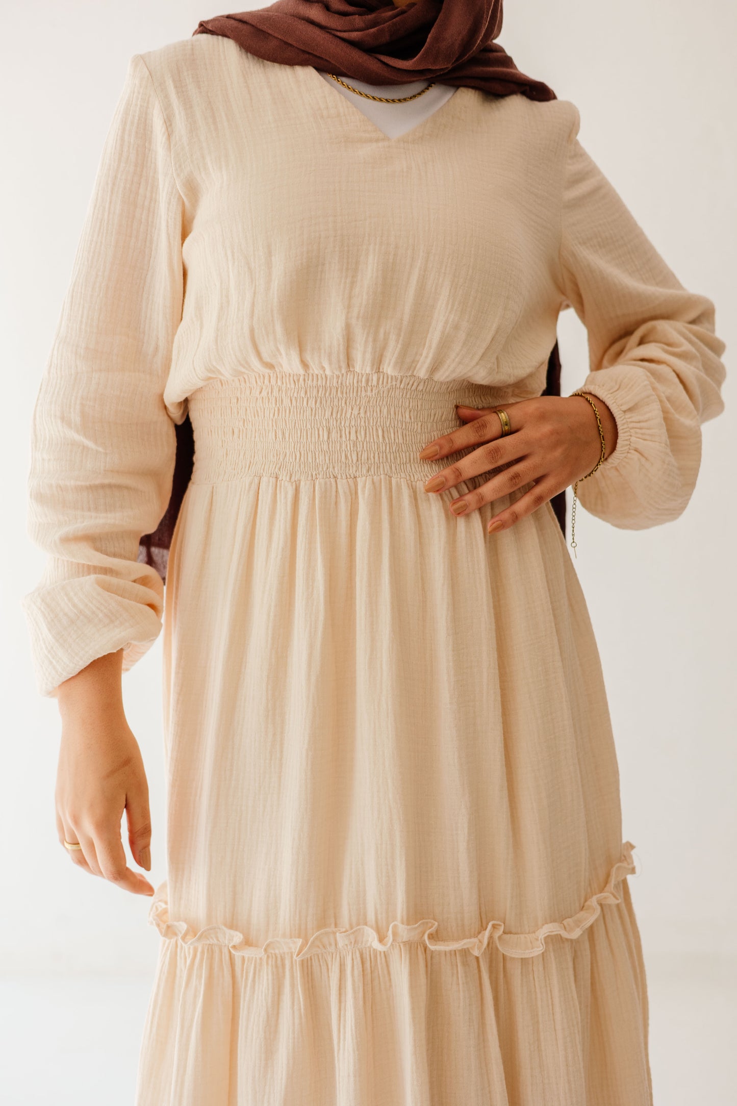 Coralia Dress in Vanilla