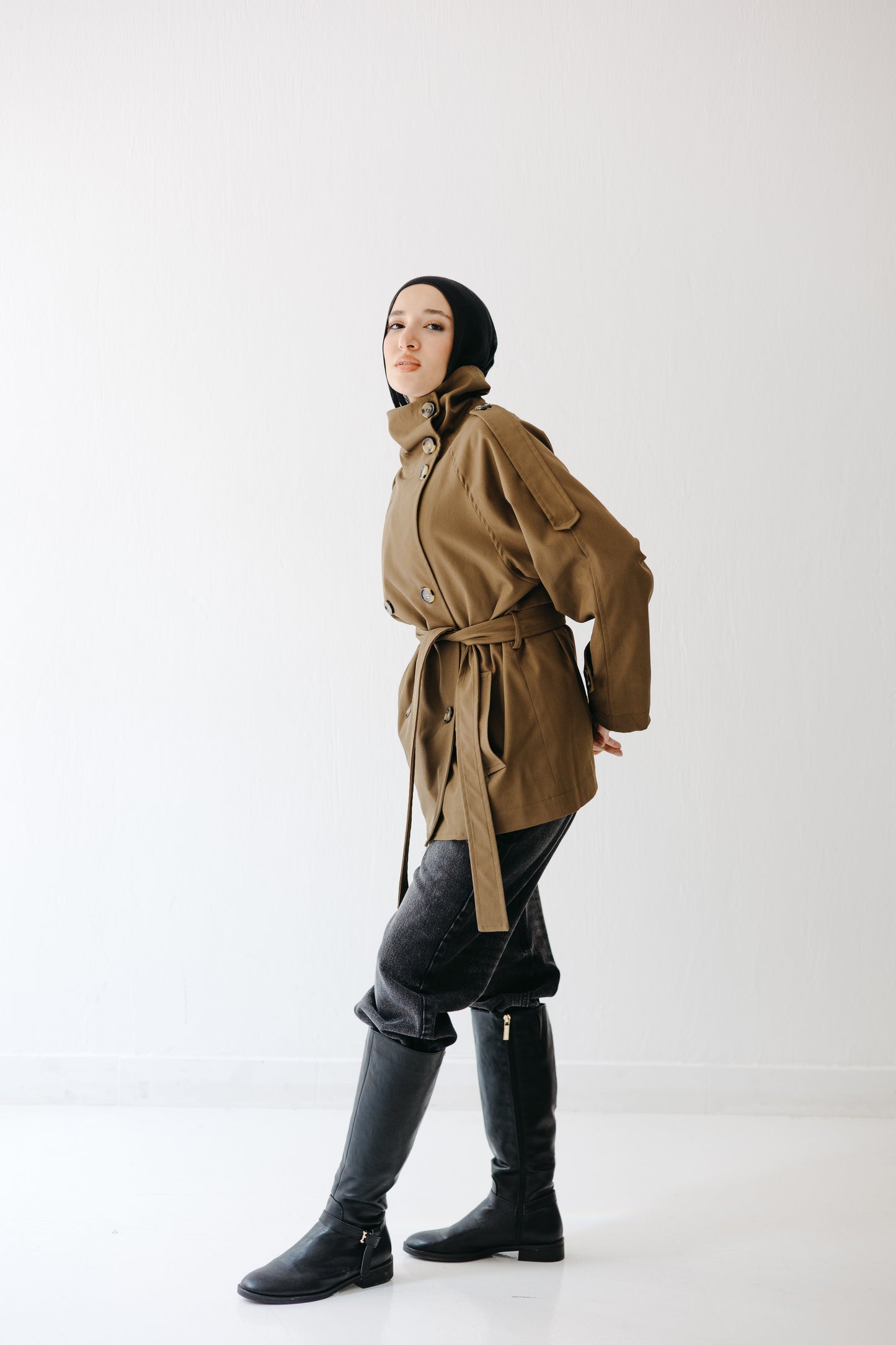 The Funnel Trench in Mocha Olive