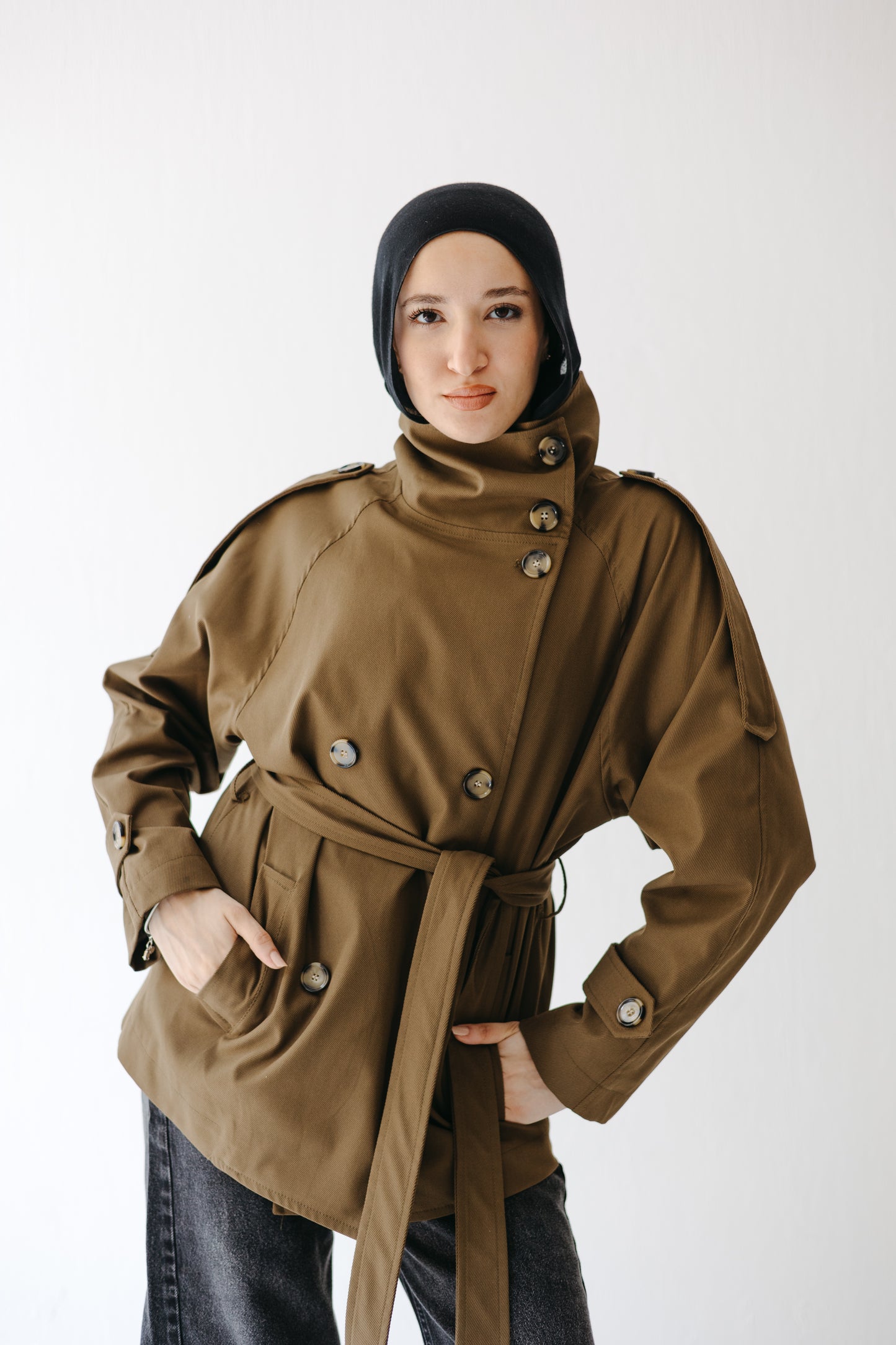 The Funnel Trench in Mocha Olive