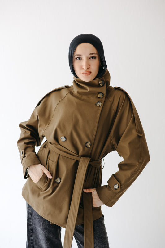 The Funnel Trench in Mocha Olive