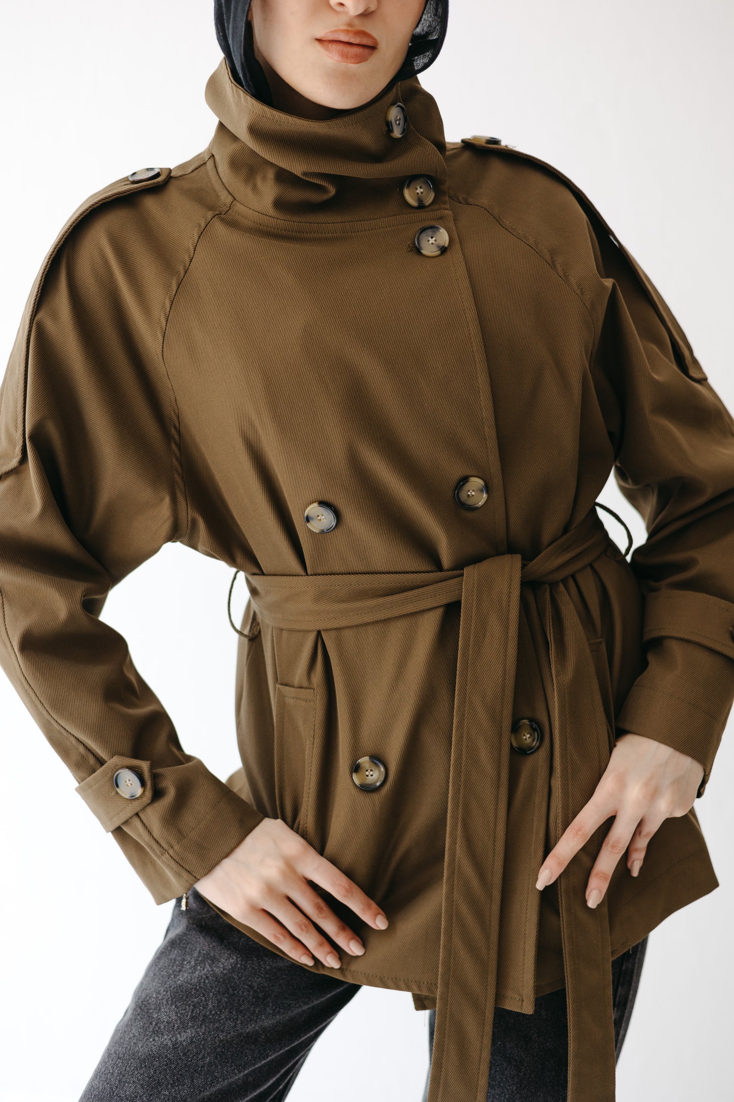 The Funnel Trench in Mocha Olive
