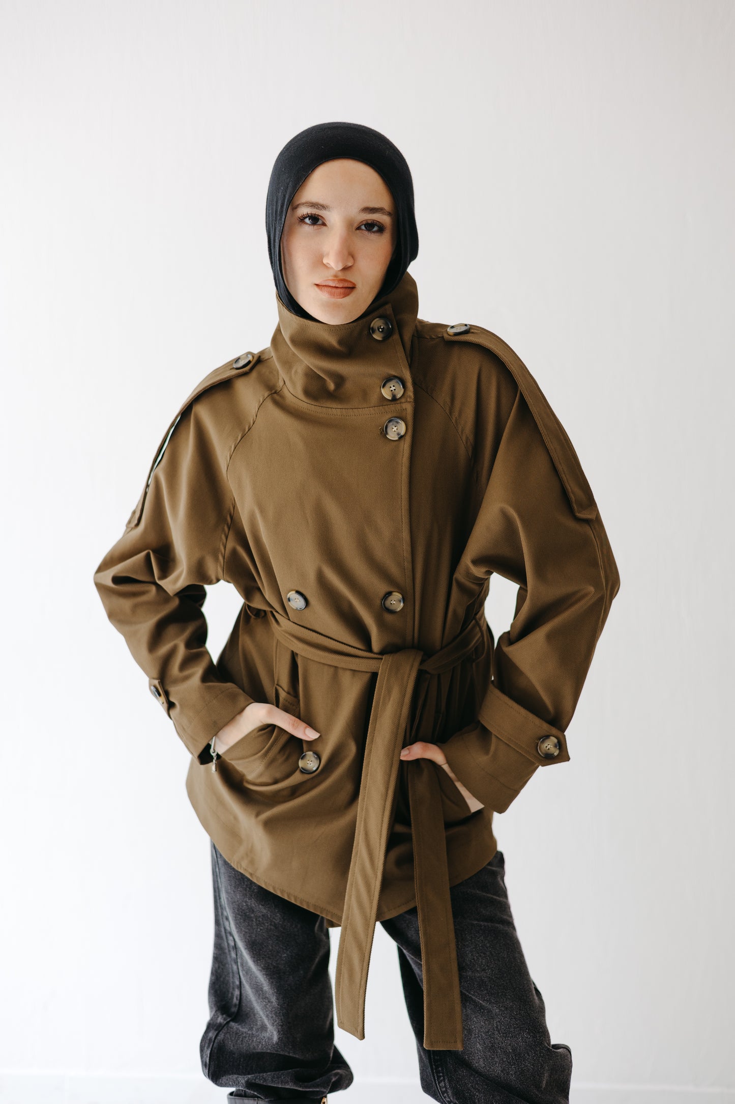 The Funnel Trench in Mocha Olive