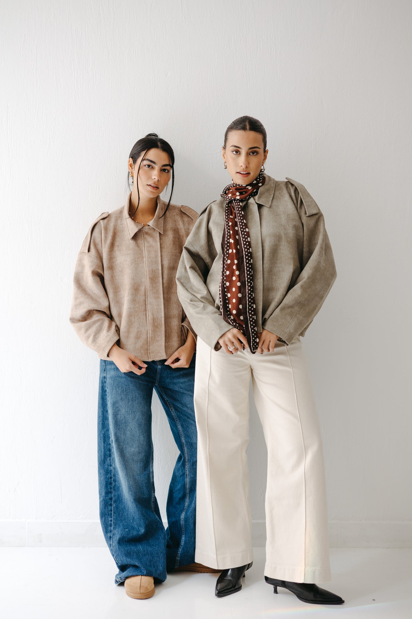 The Nord Suede Jacket in Taupe