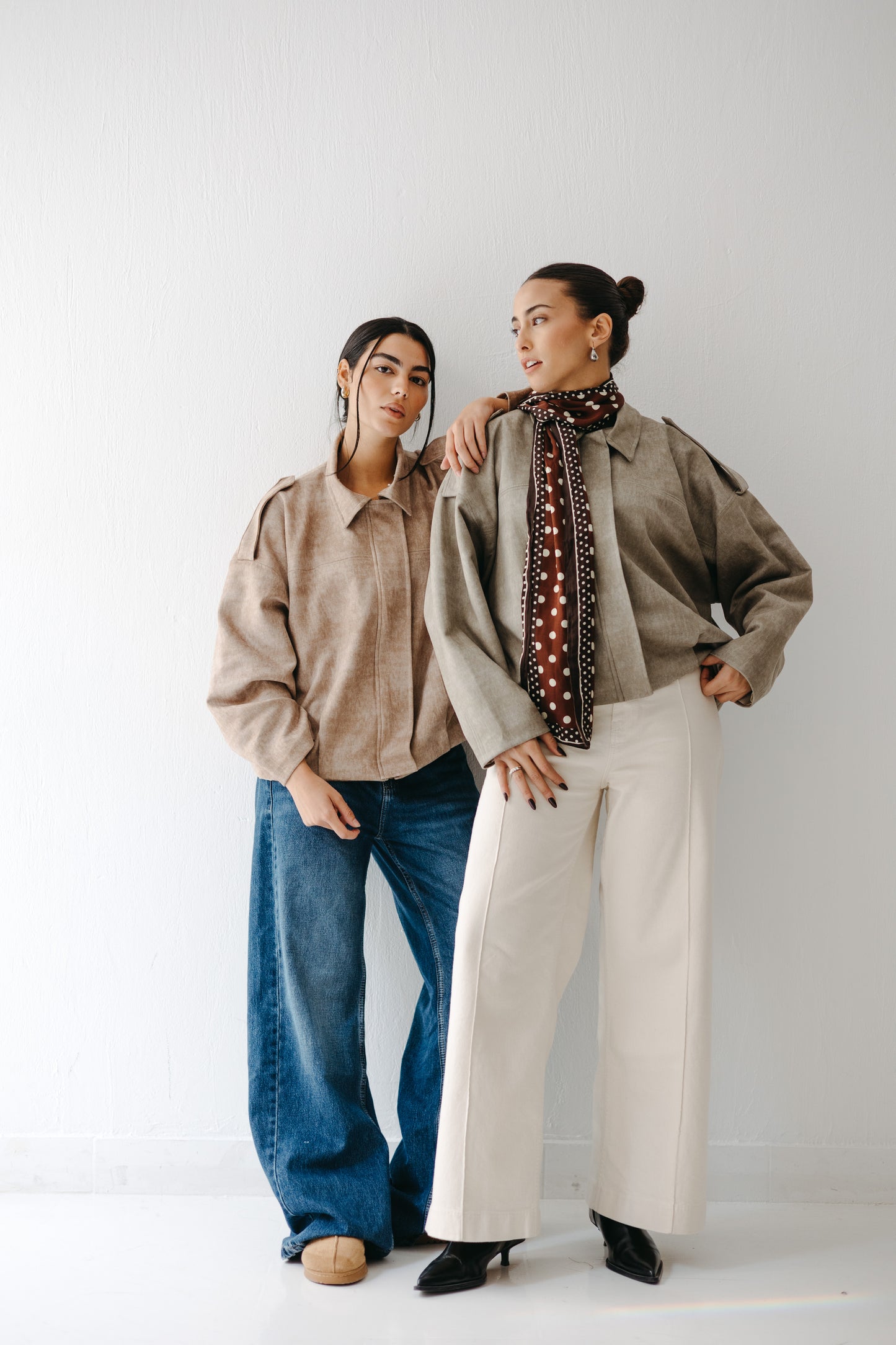 The Nord Suede Jacket in Taupe