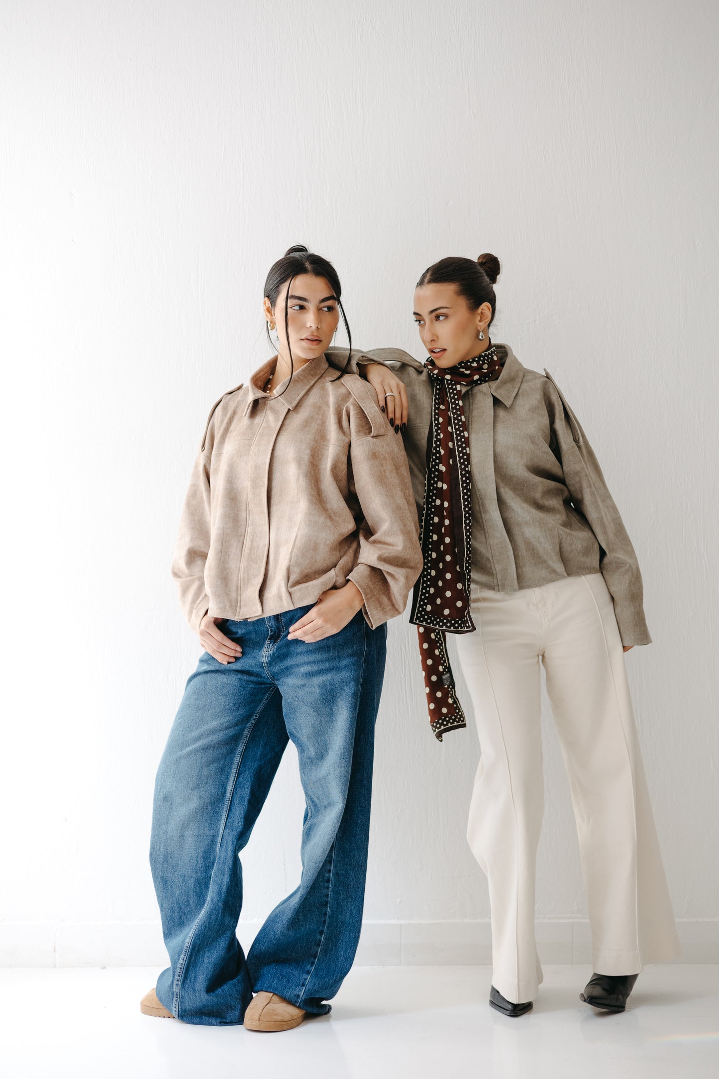 The Nord Suede Jacket in Taupe