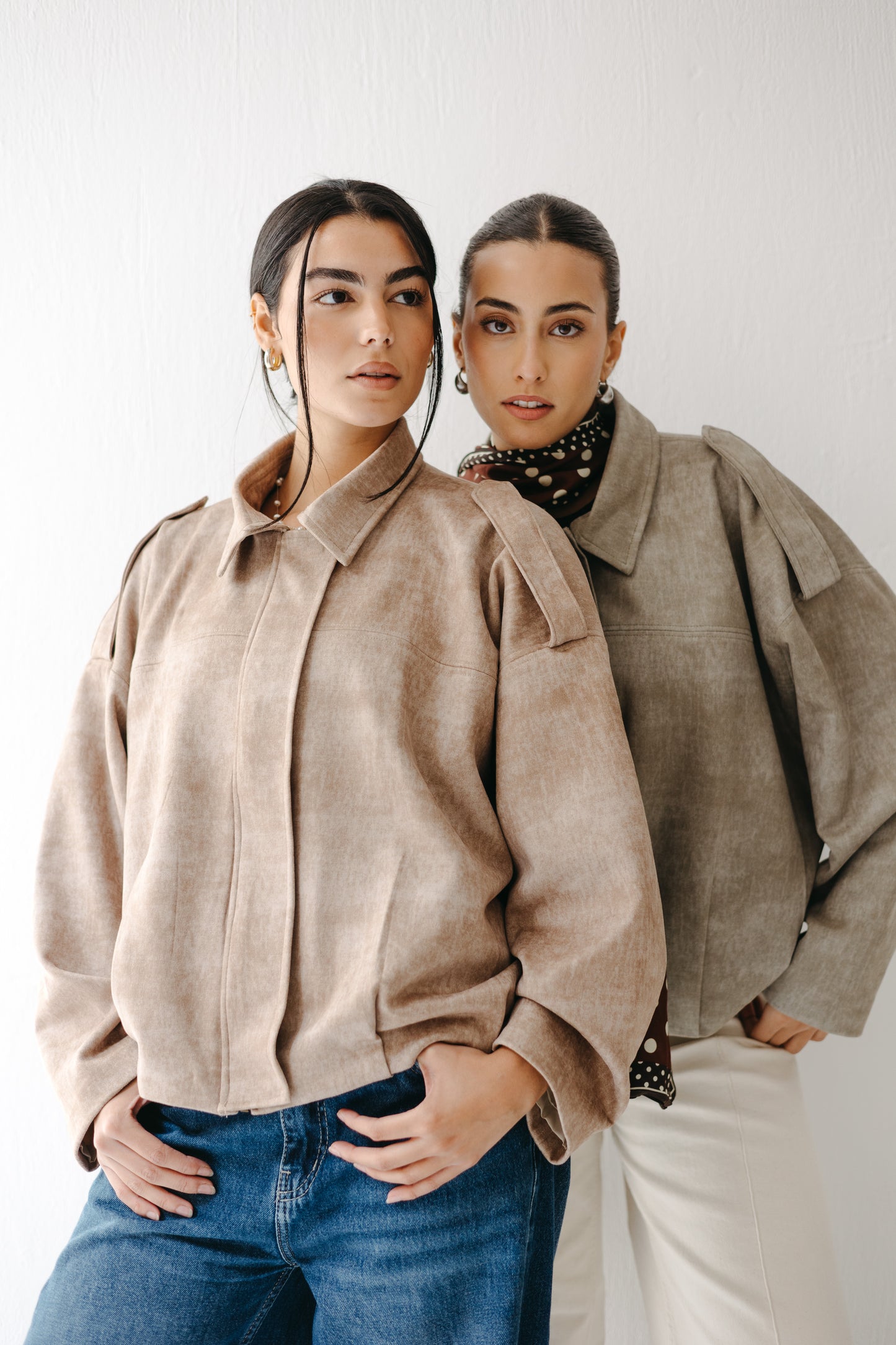 The Nord Suede Jacket in Taupe