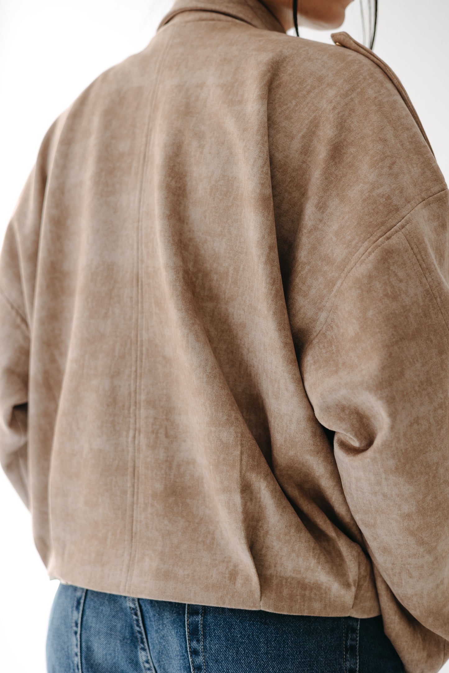 The Nord Suede Jacket in Taupe