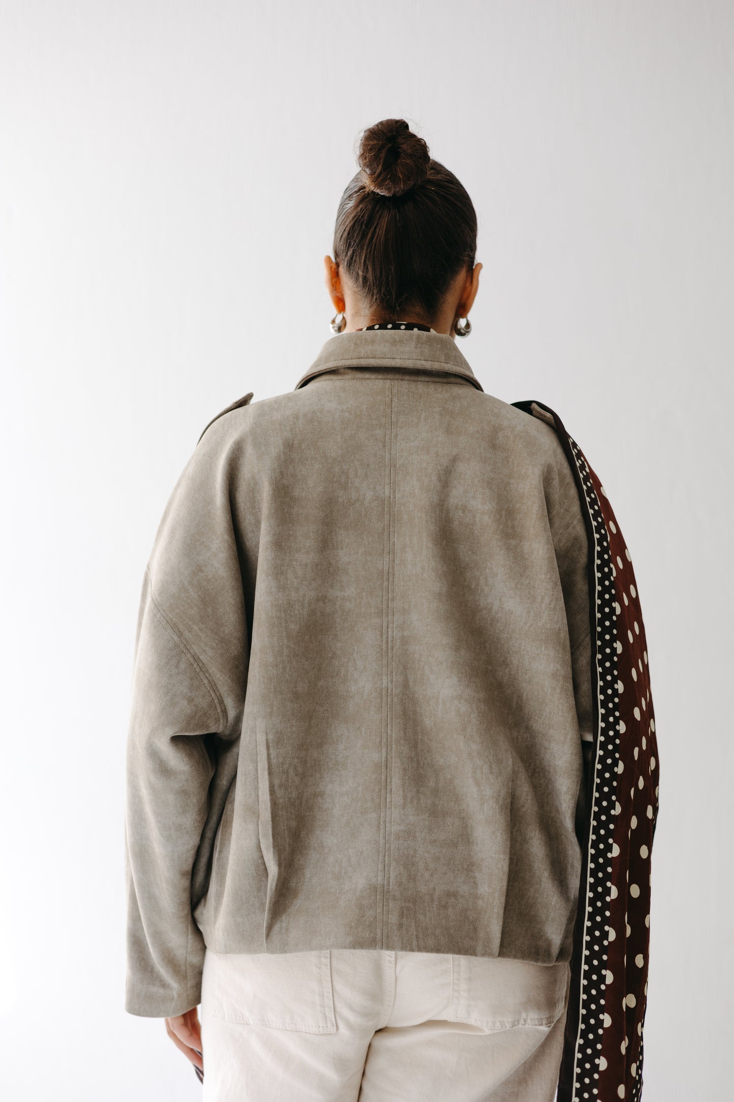 The Nord Suede Jacket in Moss green