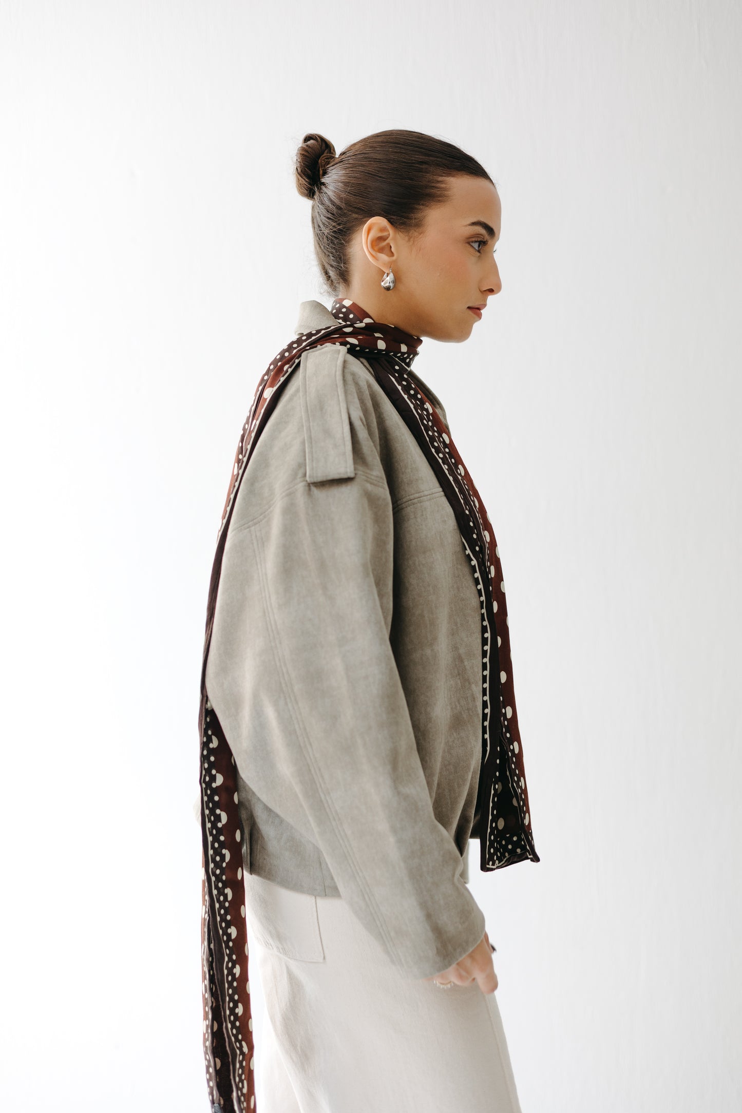 The Nord Suede Jacket in Moss green