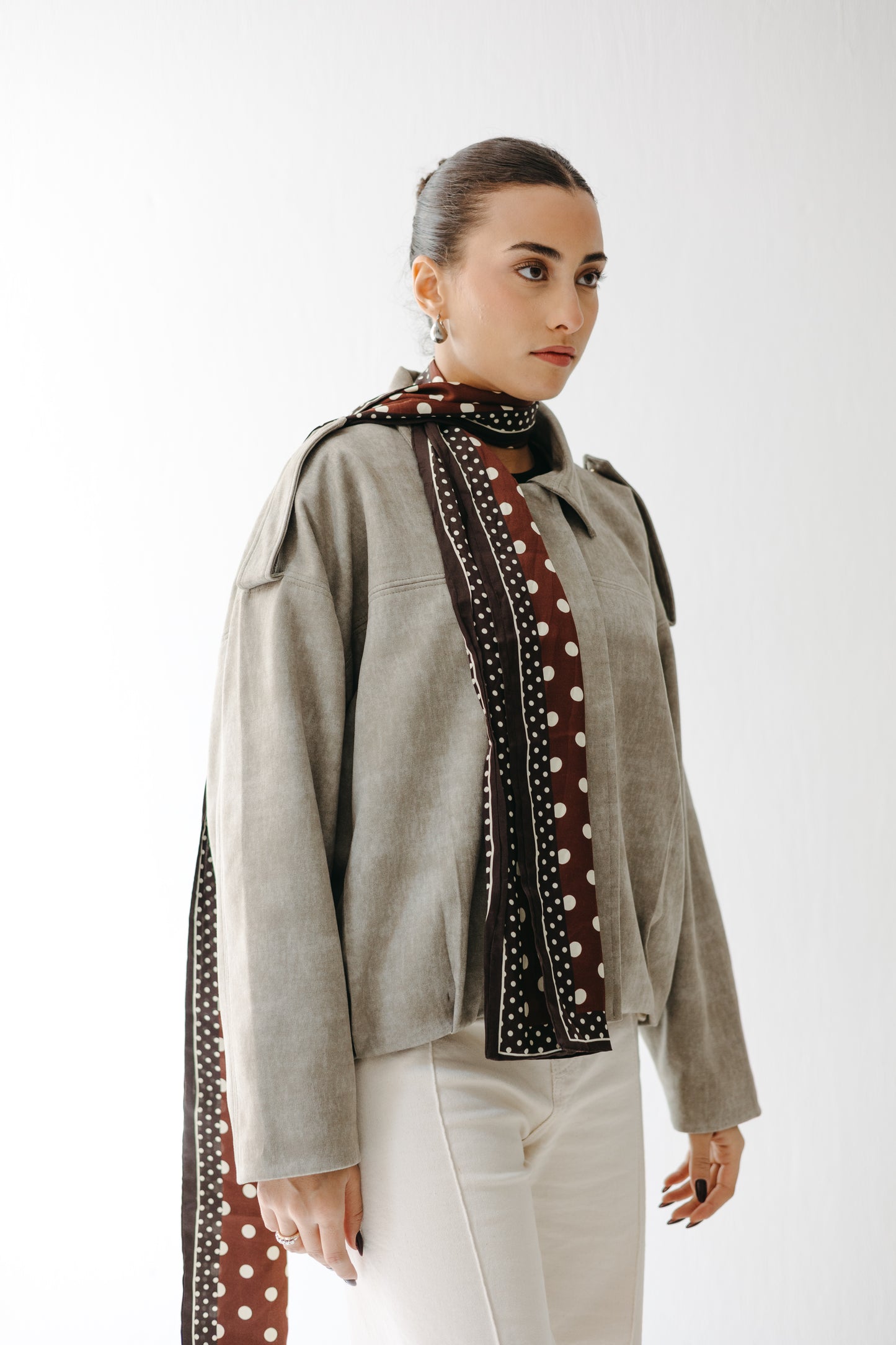 The Nord Suede Jacket in Moss green