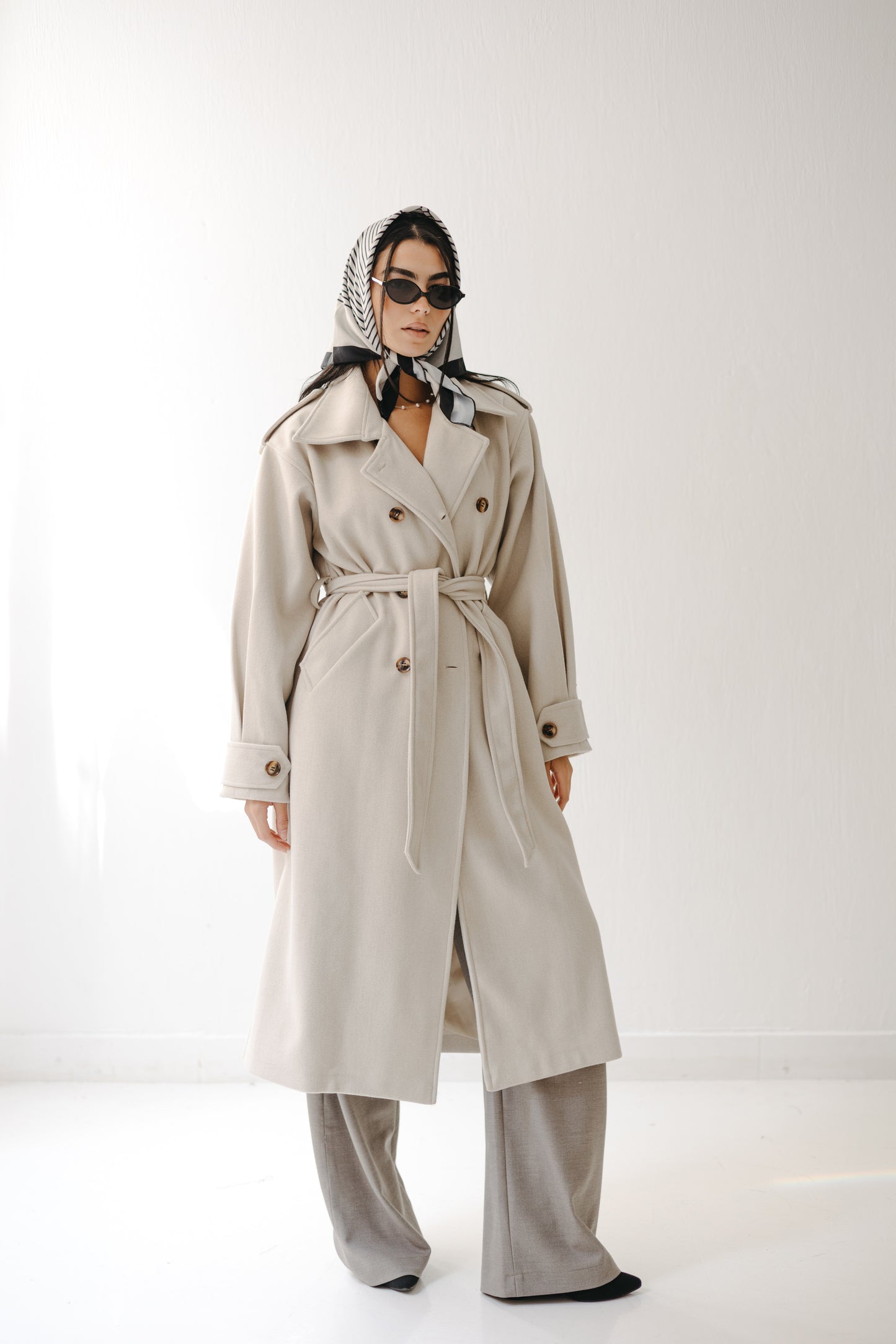 The Maison Coat in Almond beige