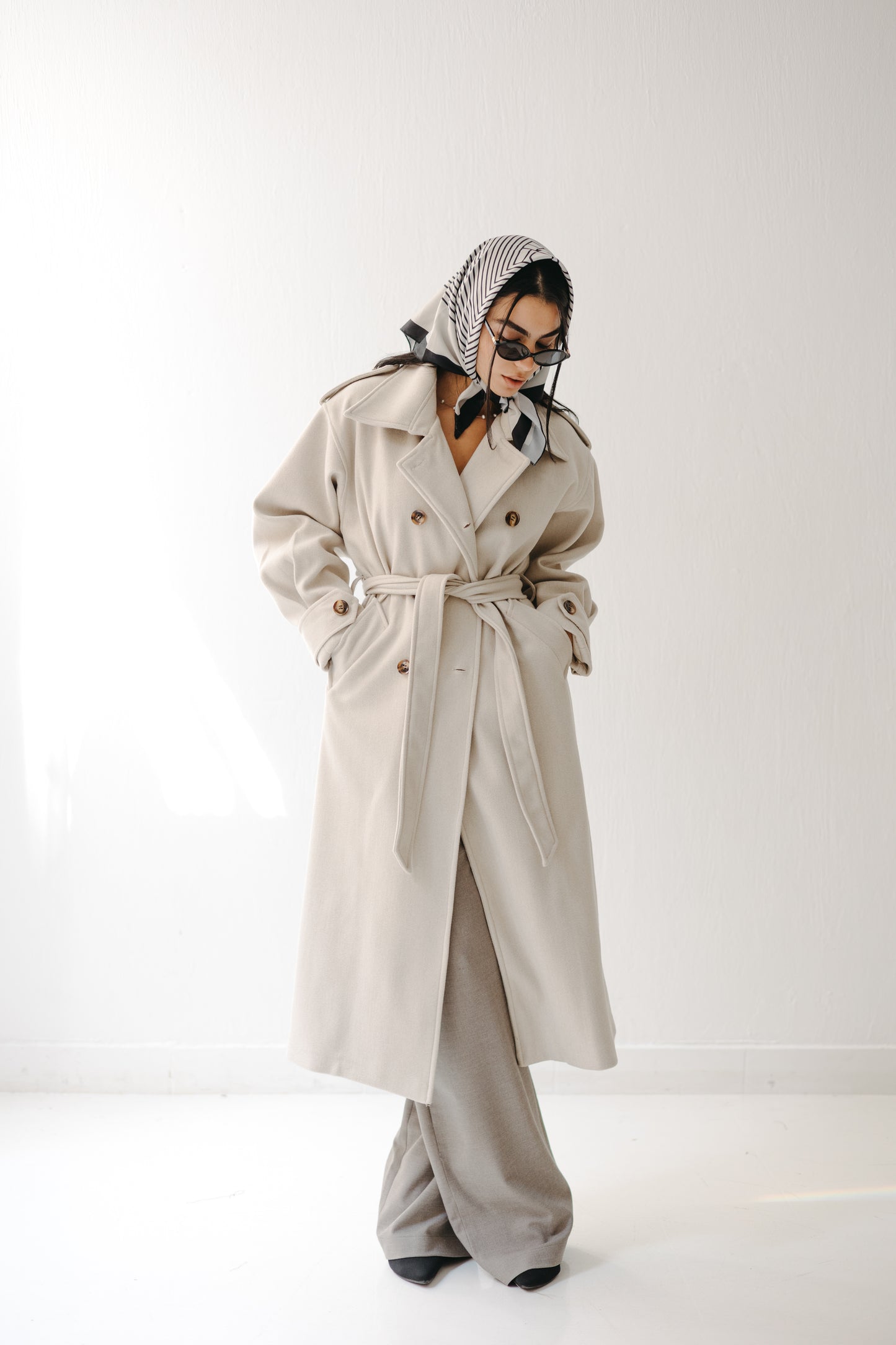 The Maison Coat in Almond beige