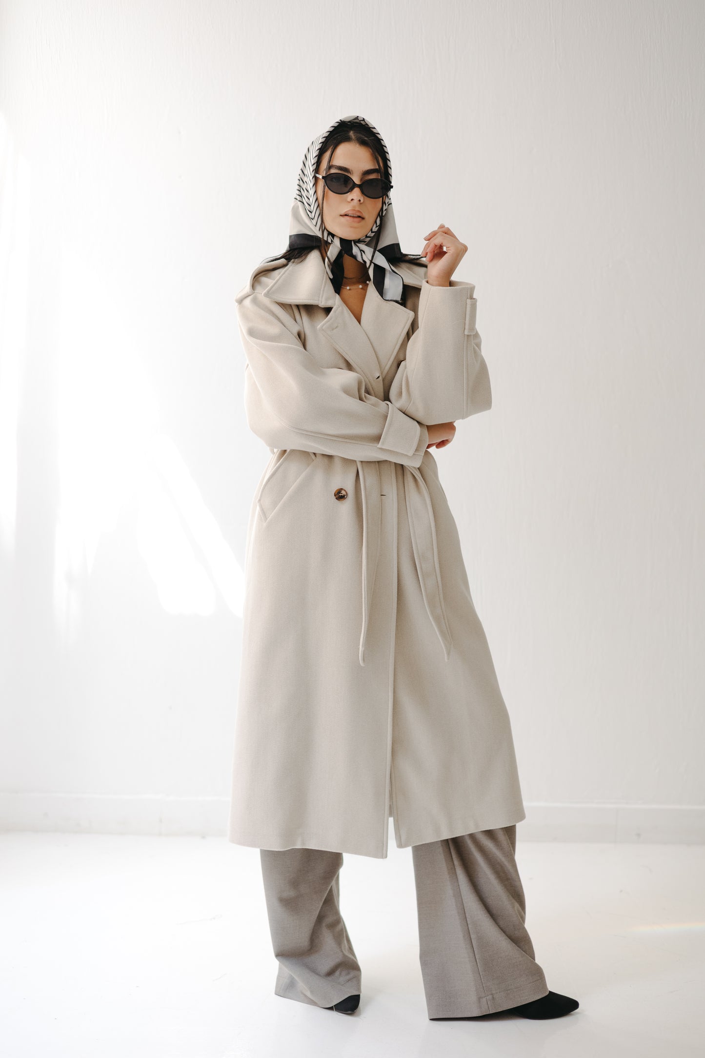 The Maison Coat in Almond beige