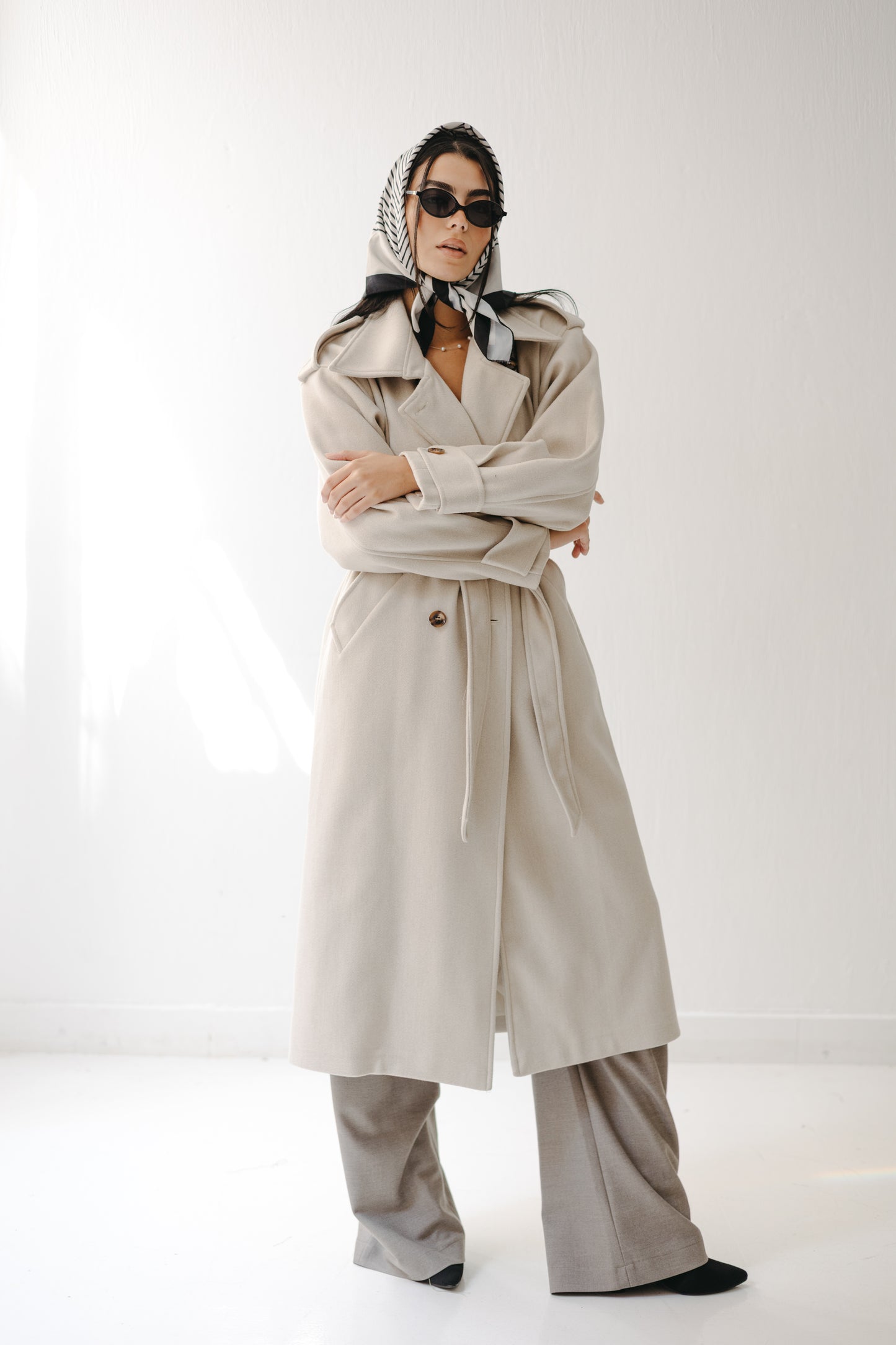 The Maison Coat in Almond beige