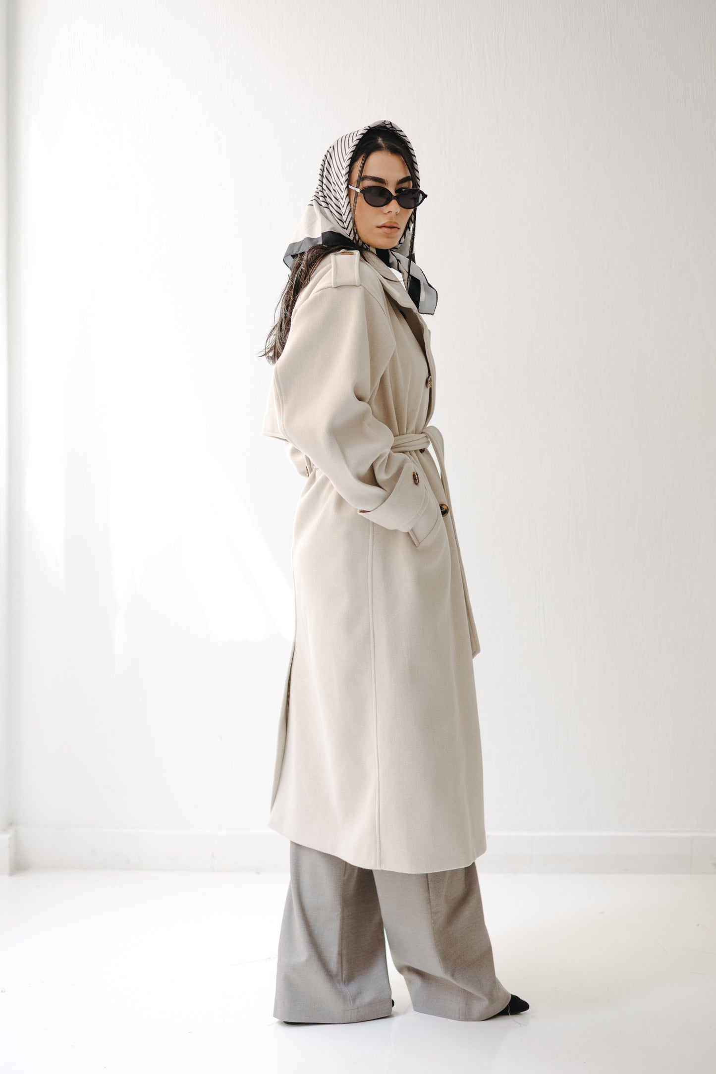 The Maison Coat in Almond beige