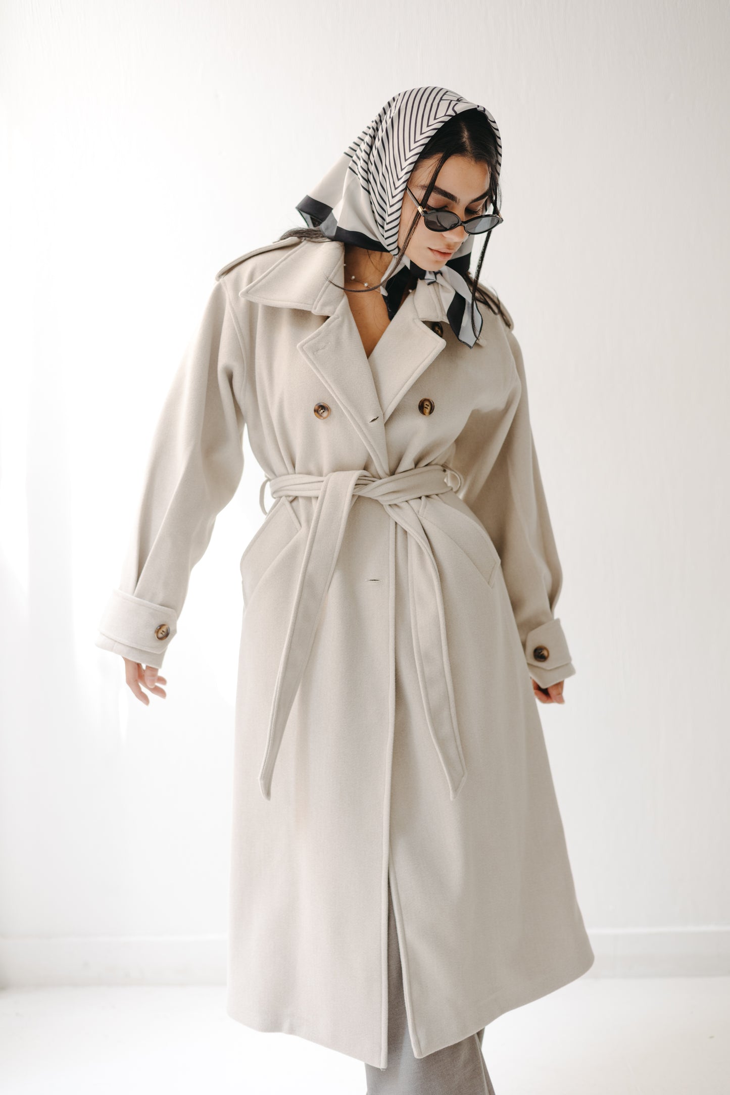 The Maison Coat in Almond beige