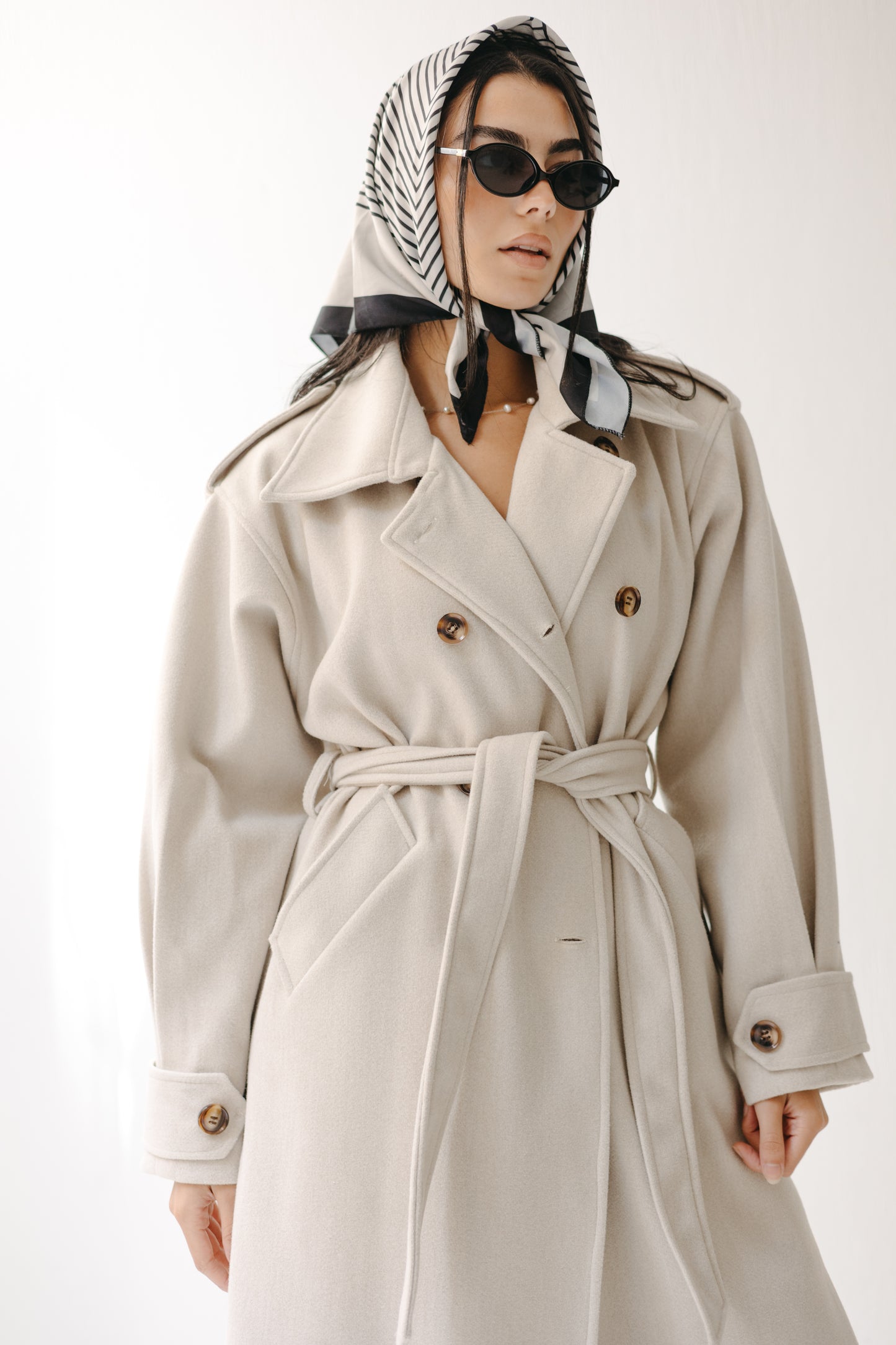 The Maison Coat in Almond beige