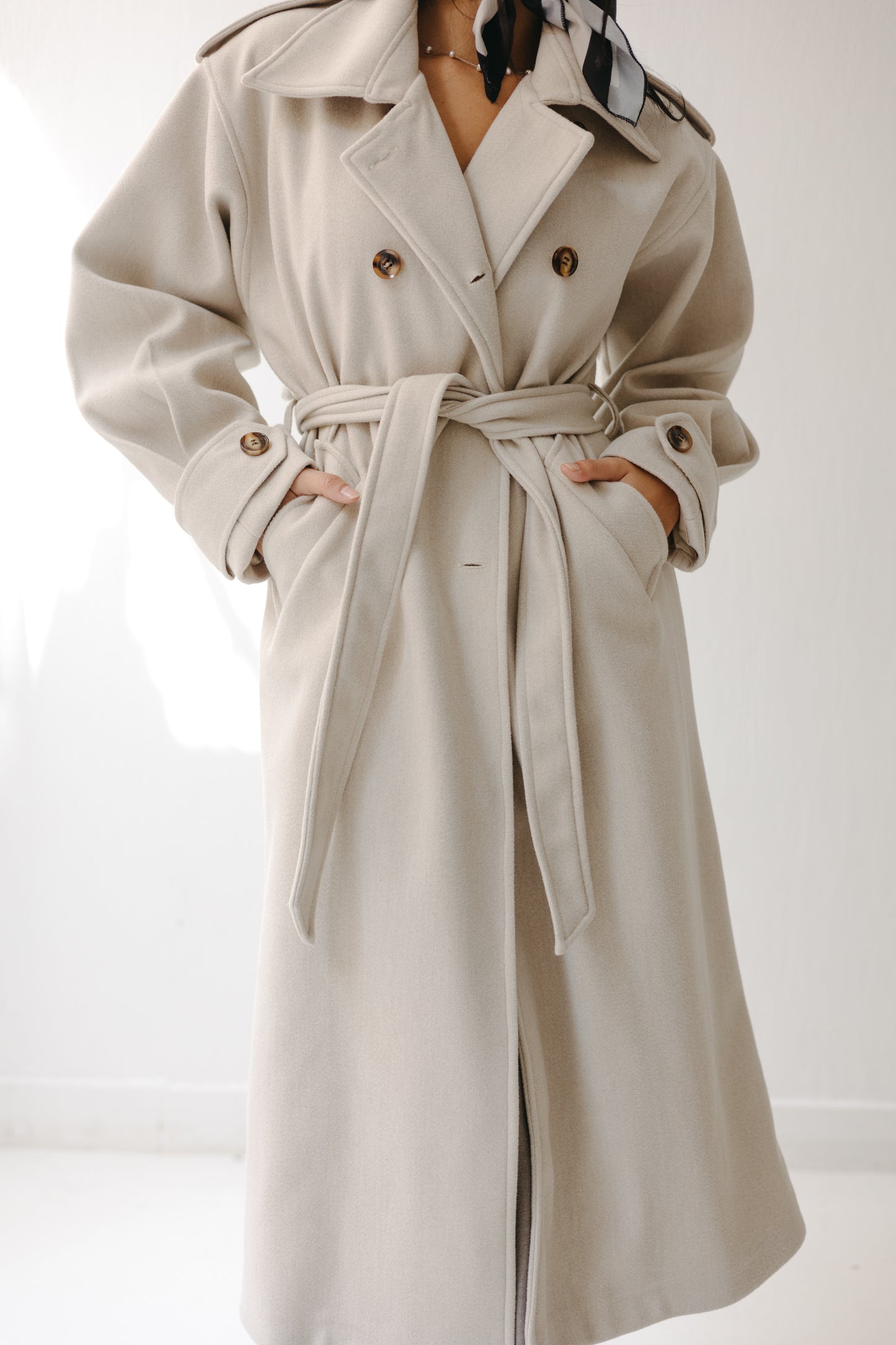 The Maison Coat in Almond beige