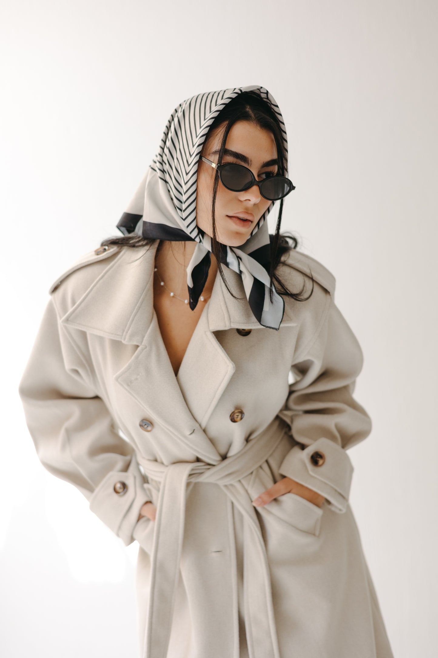 The Maison Coat in Almond beige