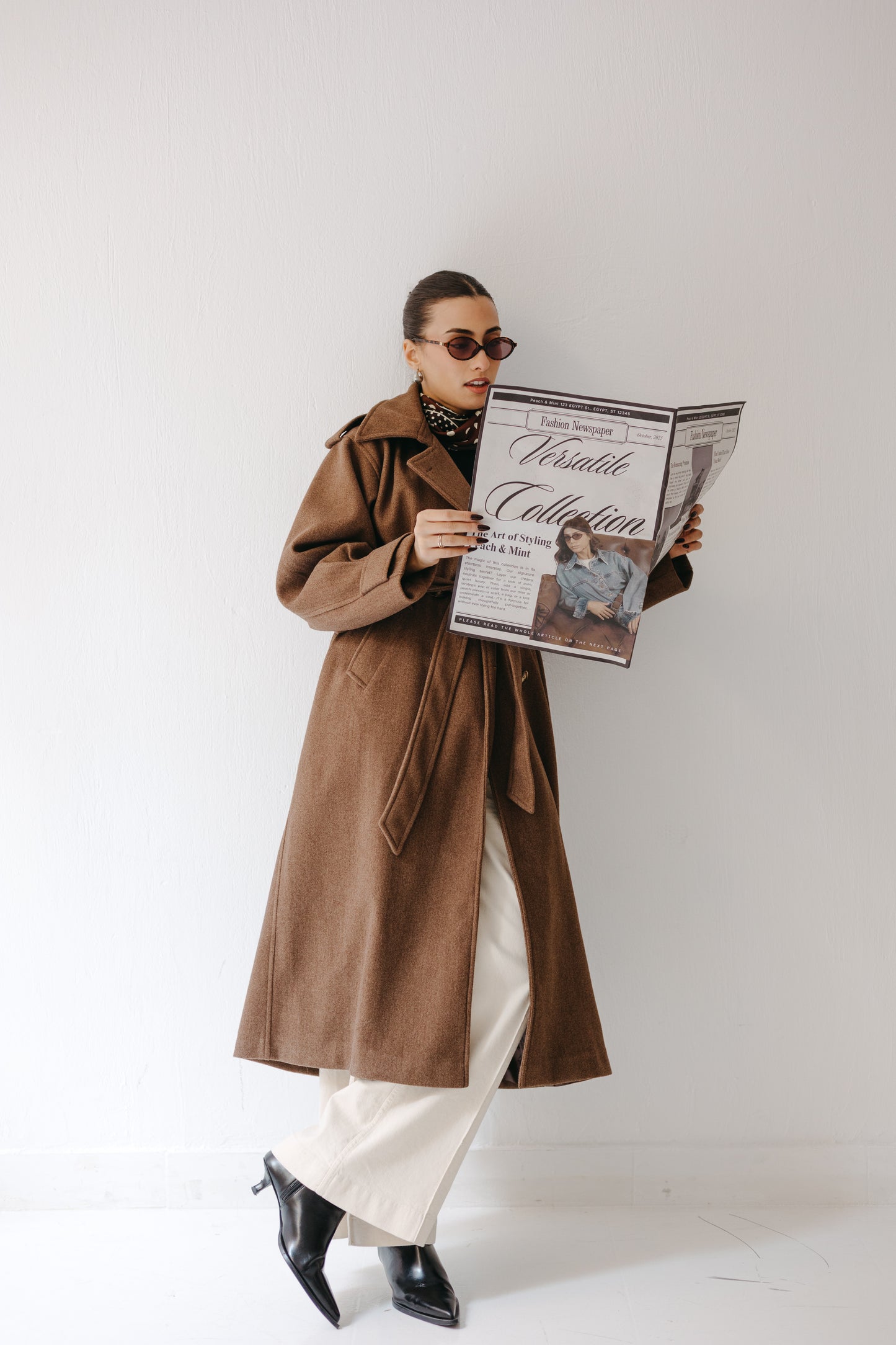 The Maison Coat in Mocha brown