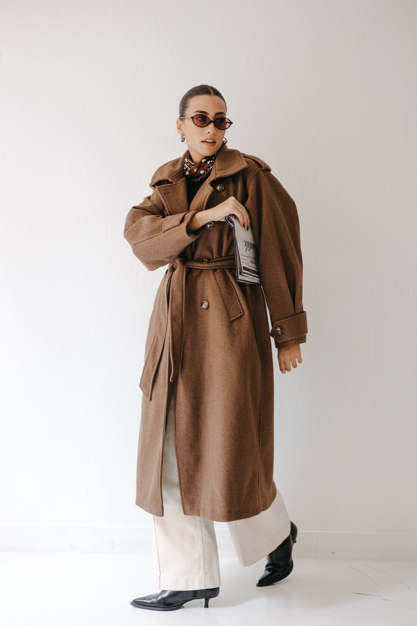 The Maison Coat in Mocha brown