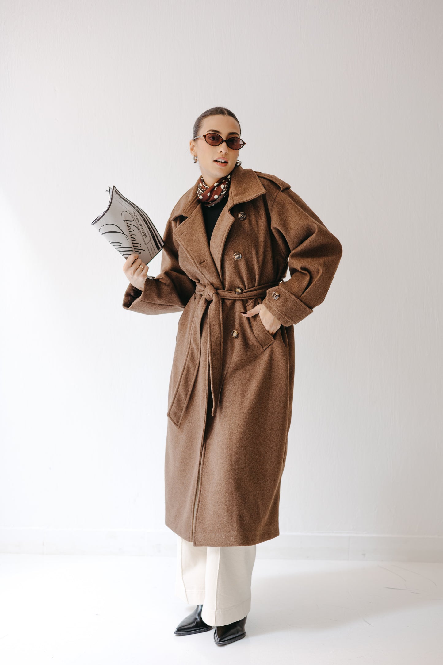 The Maison Coat in Mocha brown