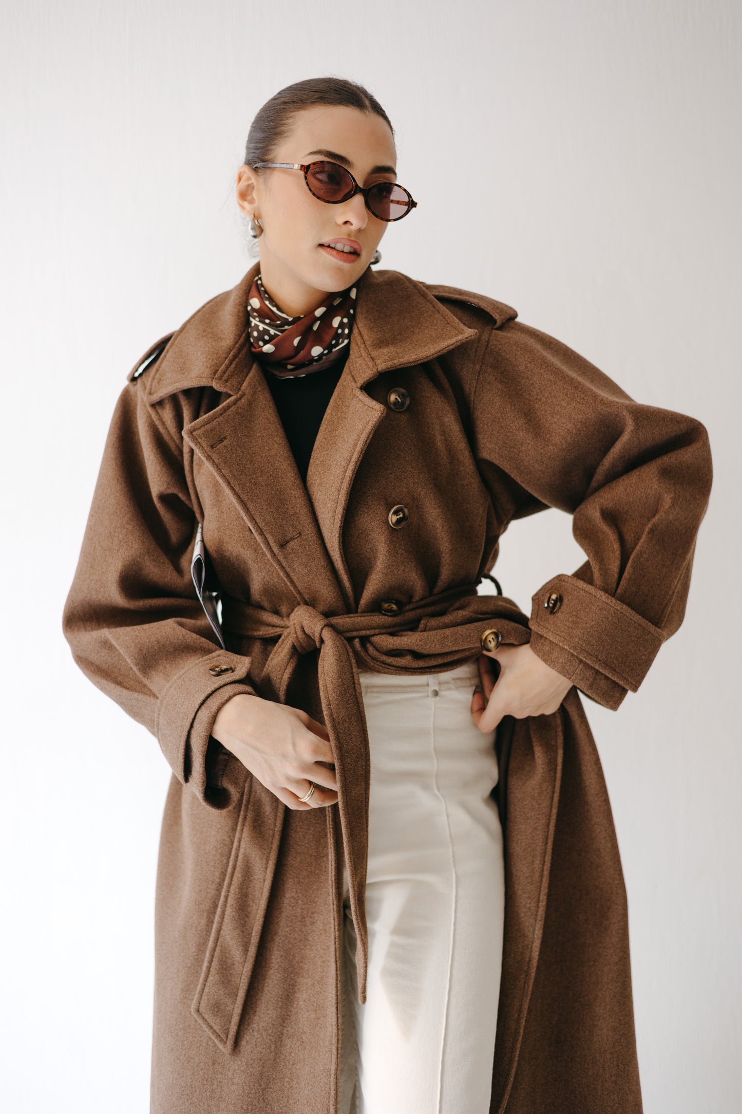 The Maison Coat in Mocha brown
